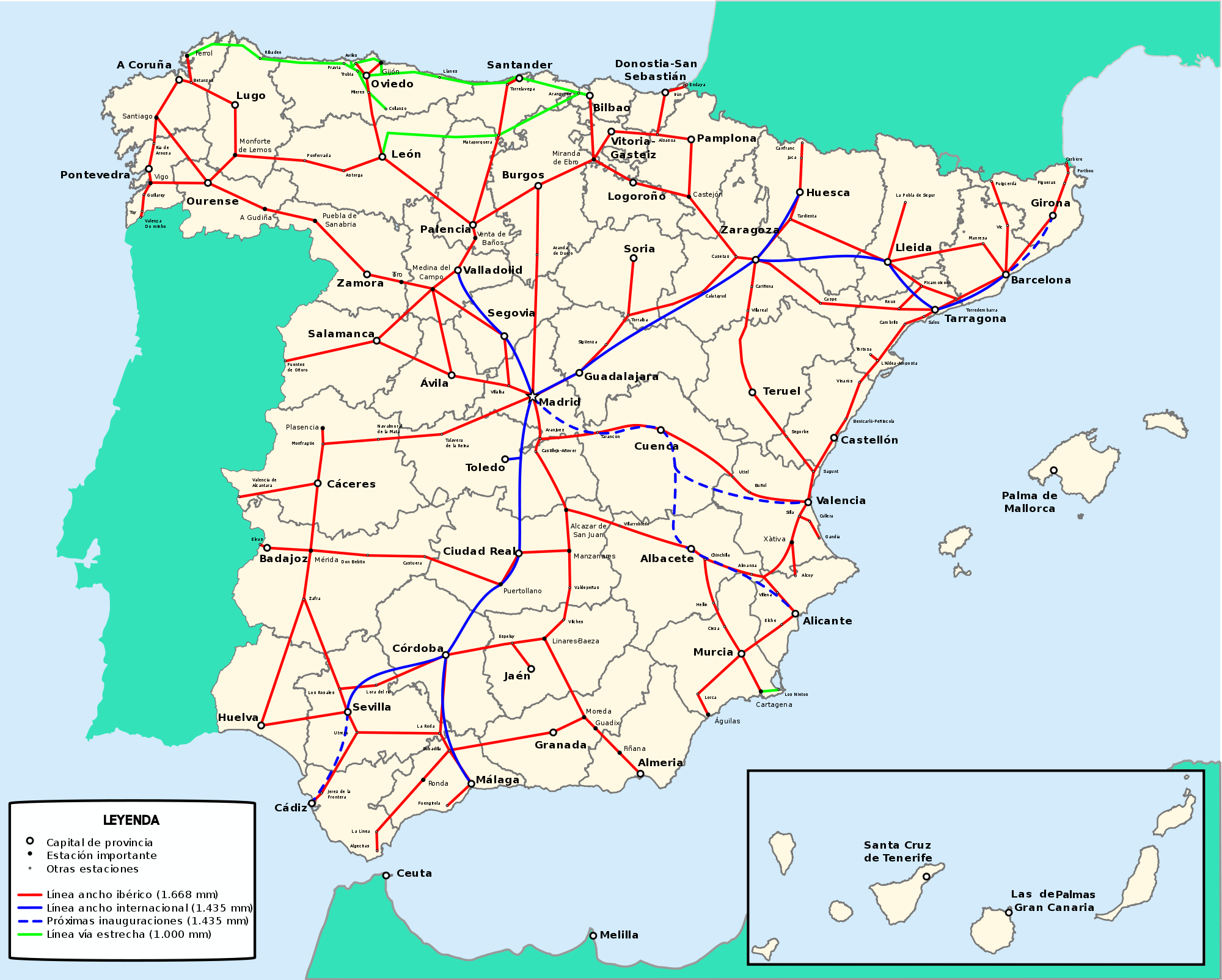 Red De Ferrocarriles De España 2009 Tamaño Completo Ex