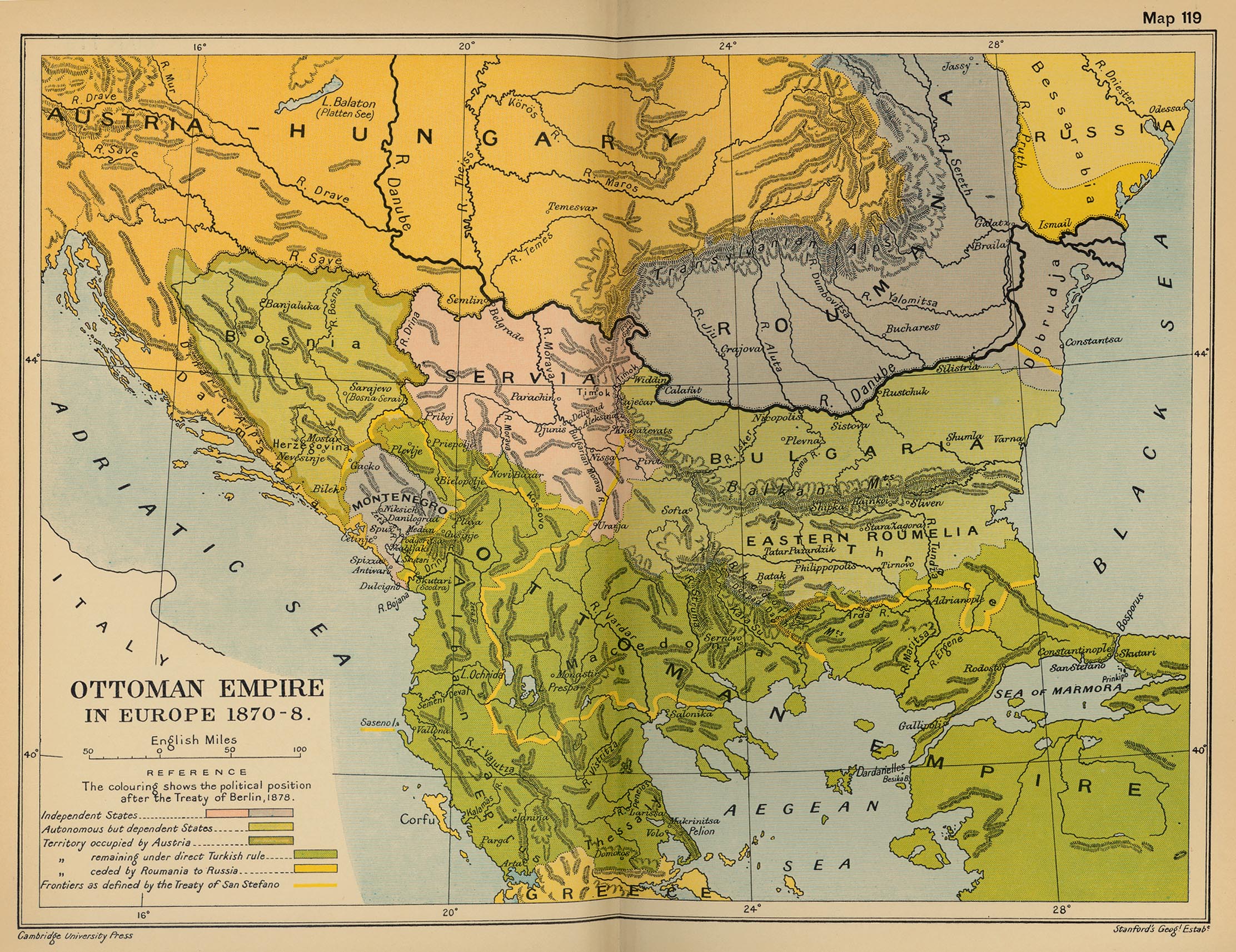 karta evrope 1878 The Ottoman Empire in Europe 1870 1878   Full size karta evrope 1878