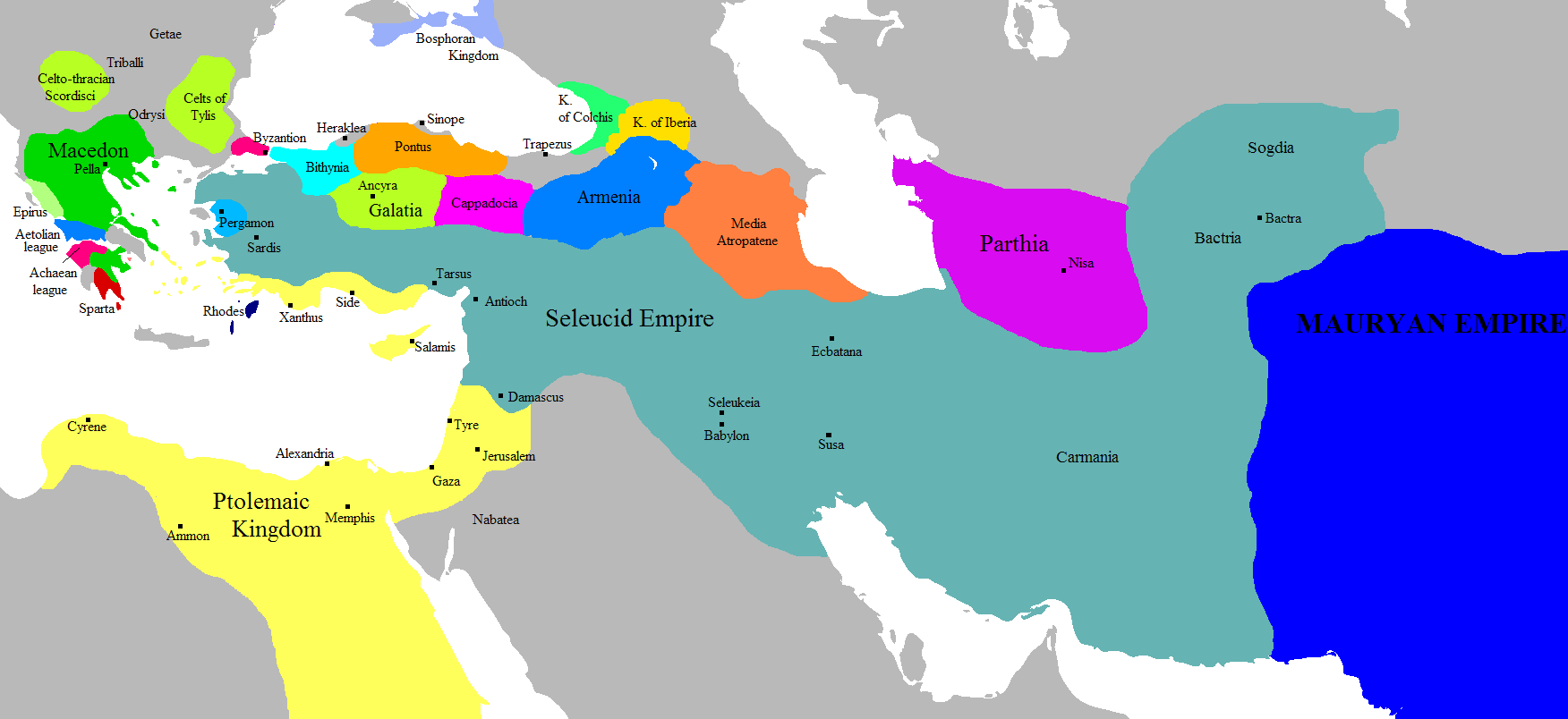 The Macedonian Empire Successor Kingdoms 275 Bc Full Size Gifex