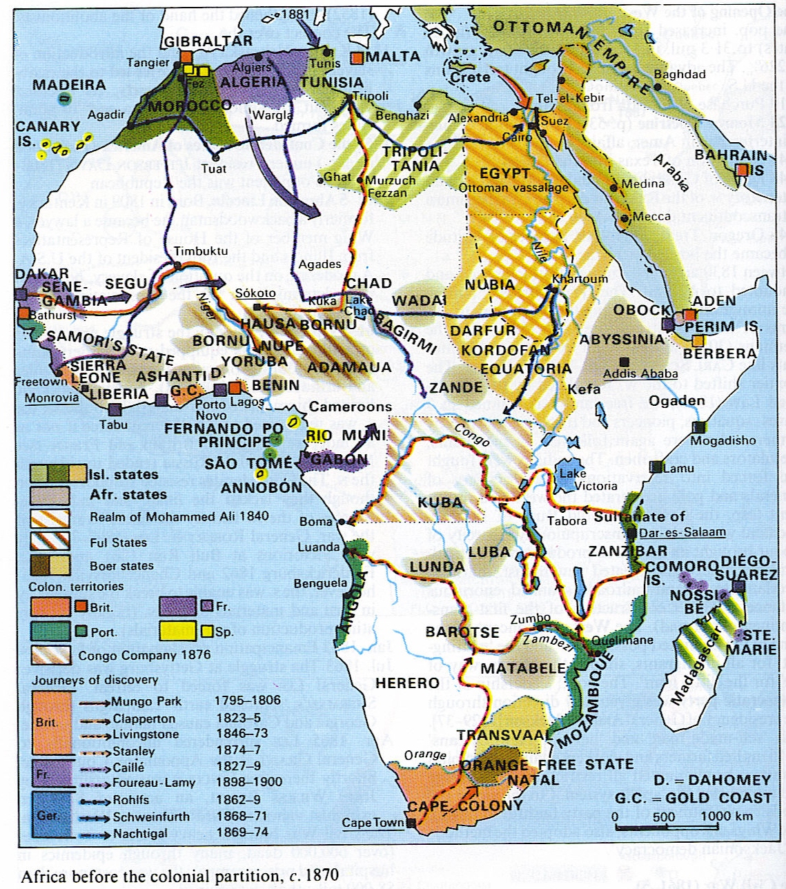 Africa Before The Colonial Partition C 1870 Gifex