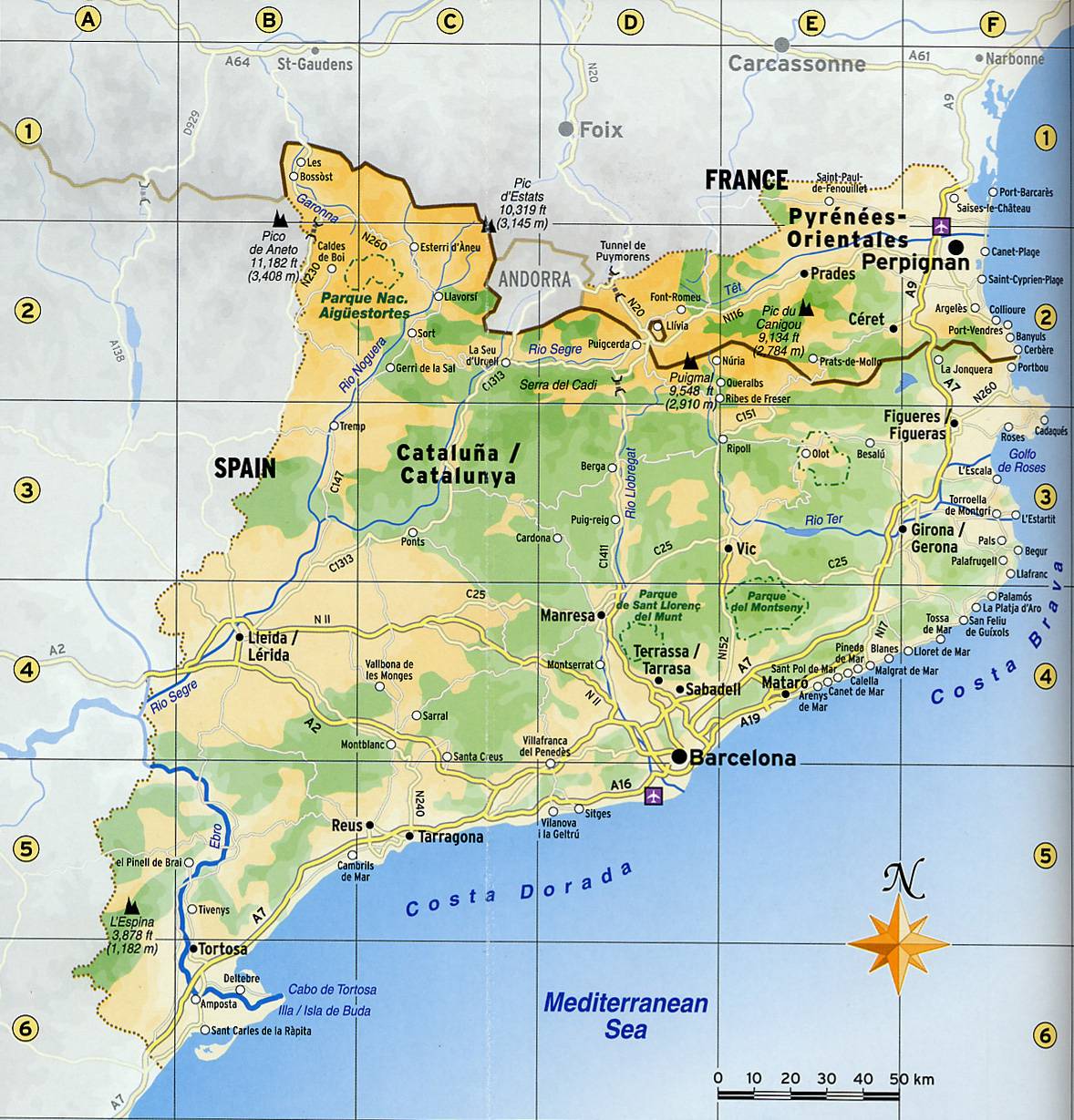 Catalonia Road Map Full Size