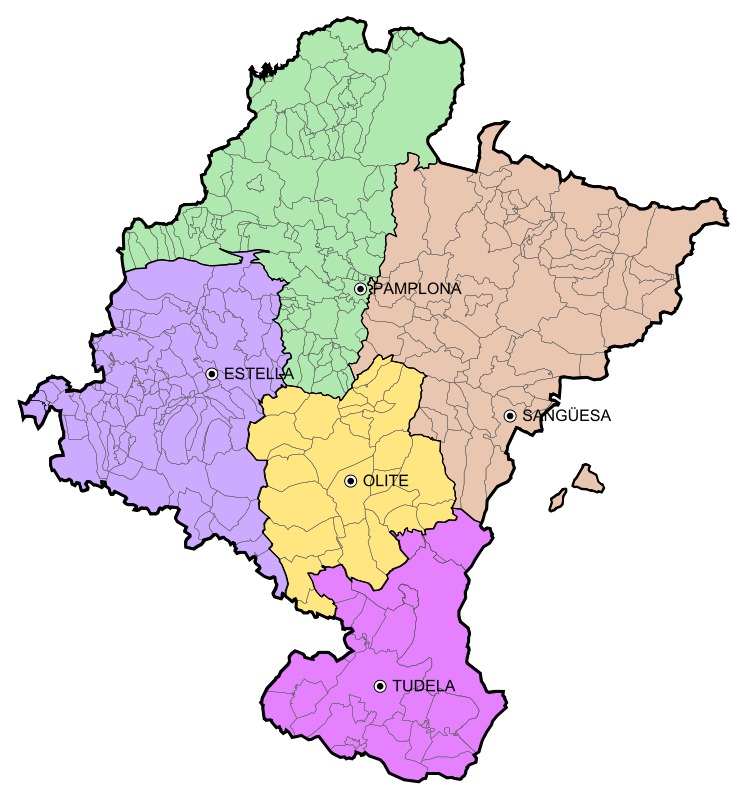 Municipal map of Navarre 2008 - Full size | Gifex