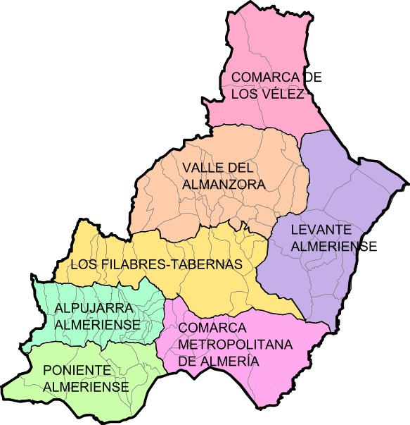Municipalities and comarcas of the province of Almeria 2008 - Full size ...