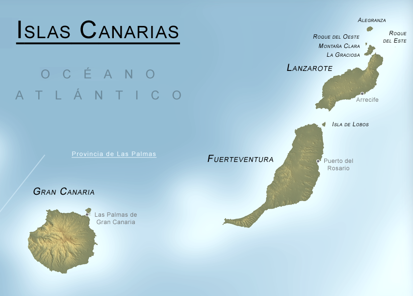 Province of Las Palmas physical map Full size