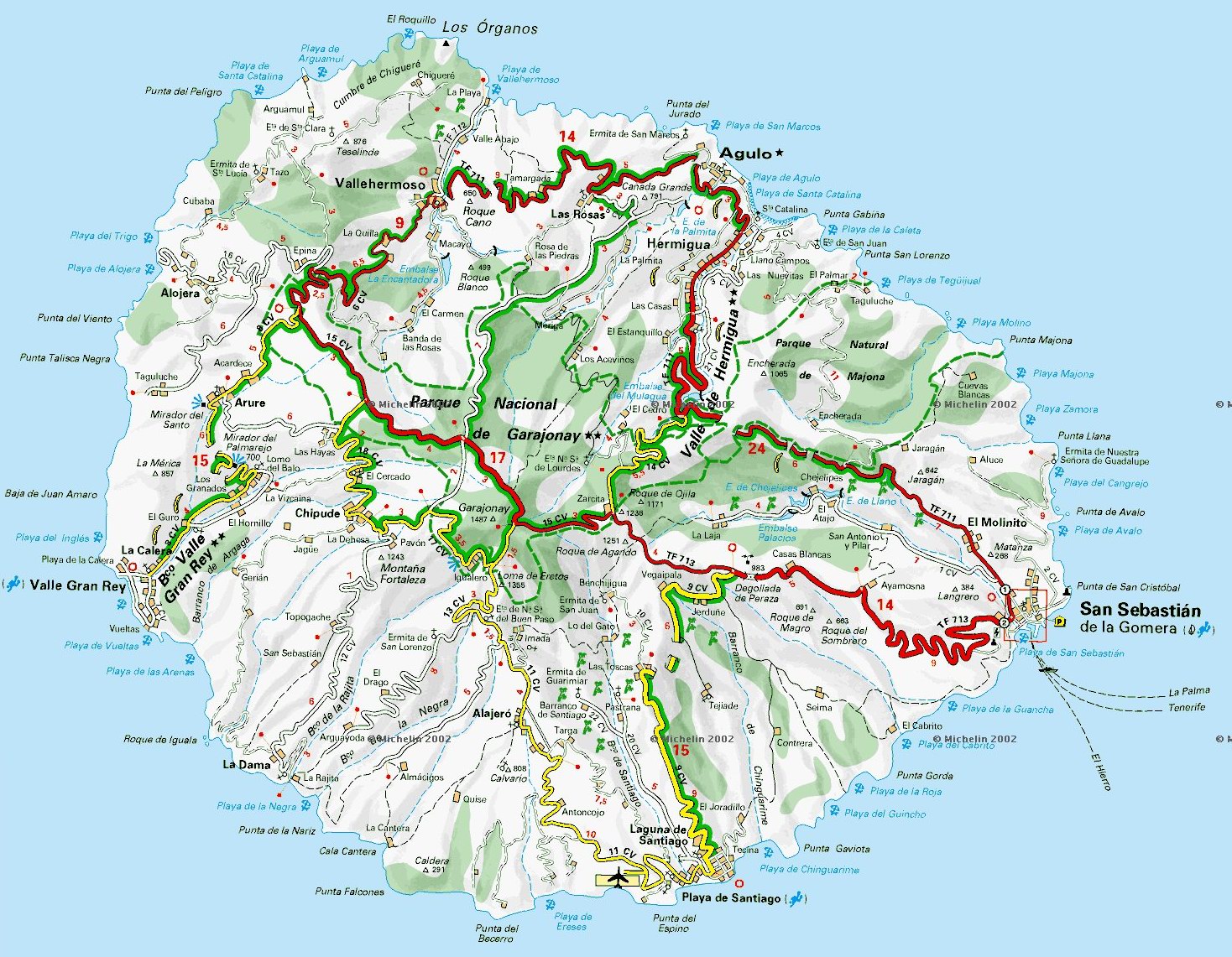 la gomera island road map