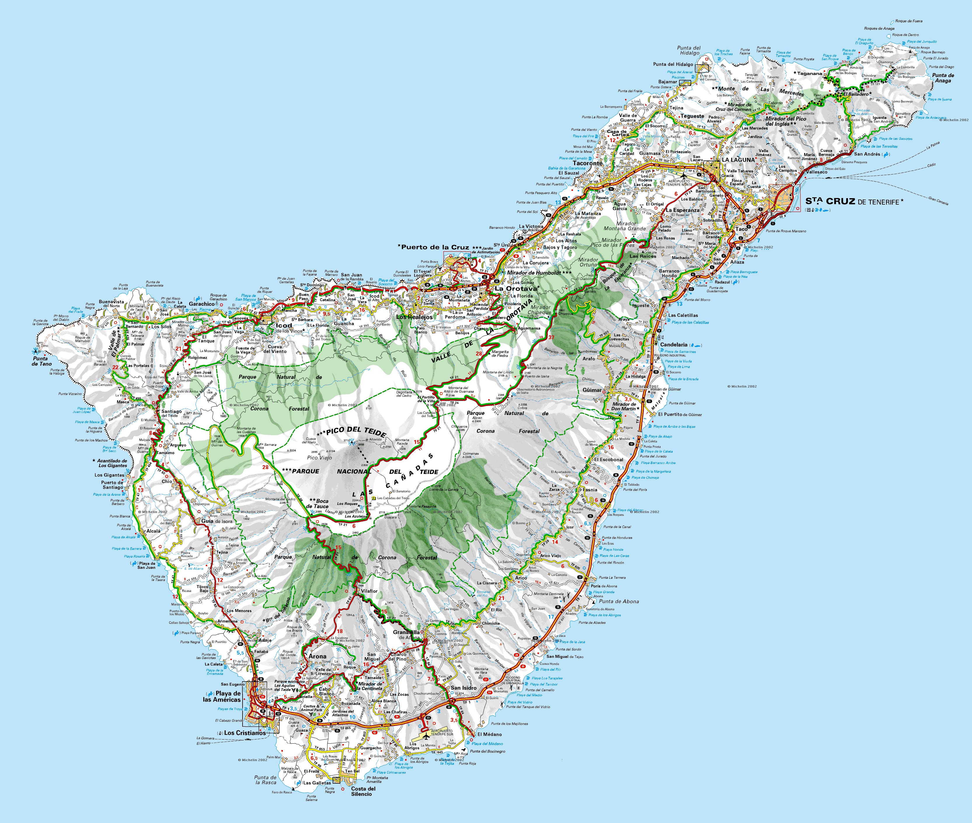 tenerife mapa Mapa de carreteras de la Isla Tenerife   Tamaño completo tenerife mapa