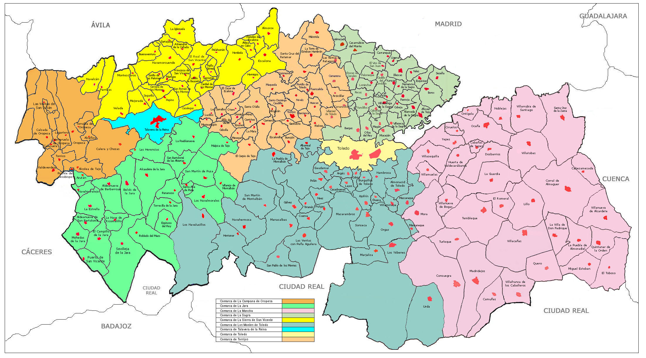 Resultado de imagen de Comarca de Torrijos  mapa