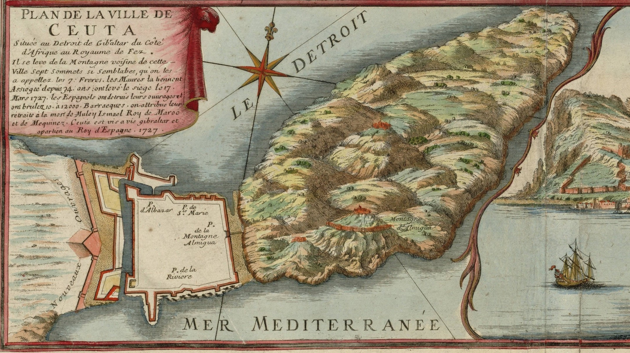 Map of the city of Ceuta 1727 - Full size | Gifex