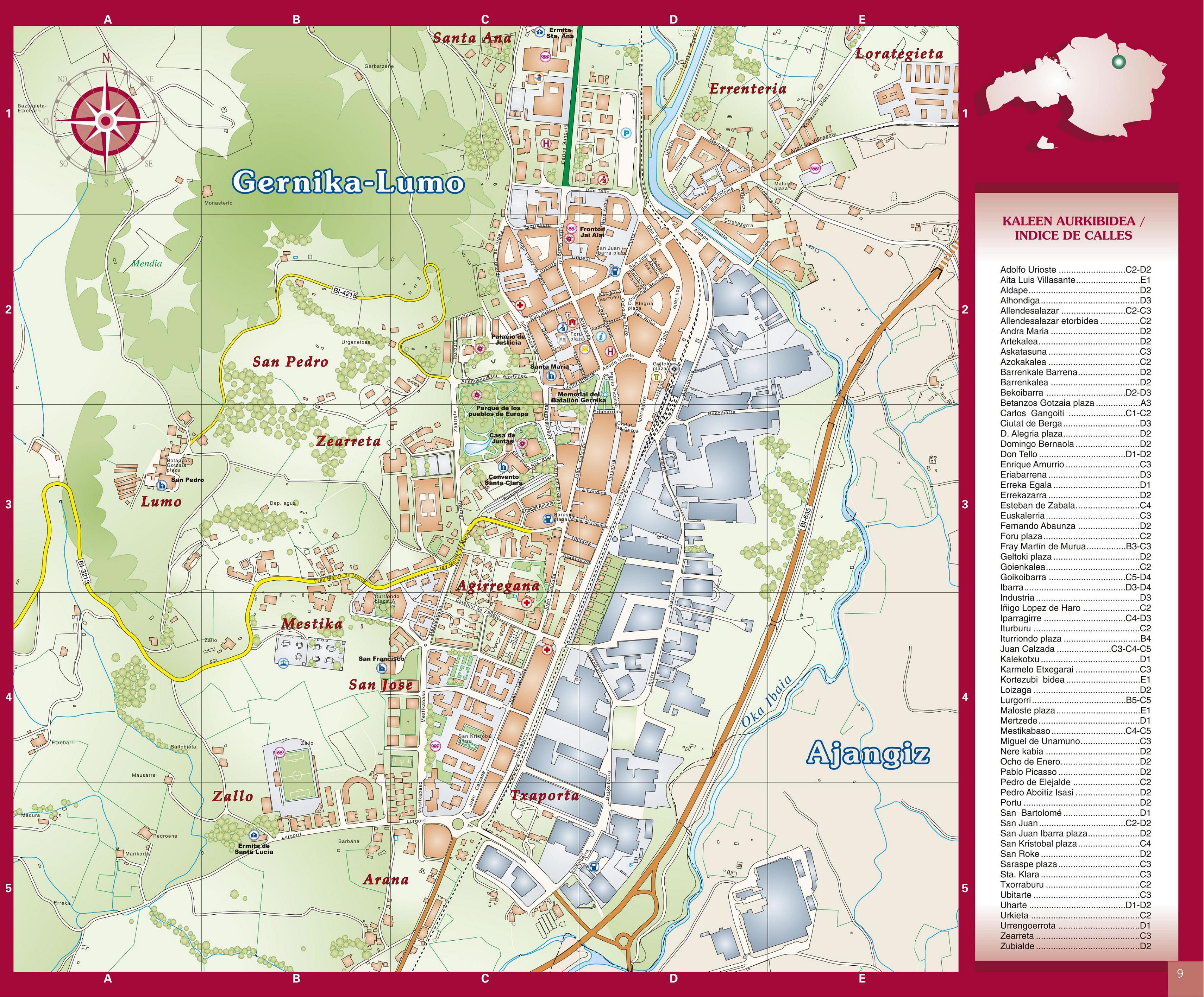 Mapa de Guernica y Luno 2004 Tamaño completo