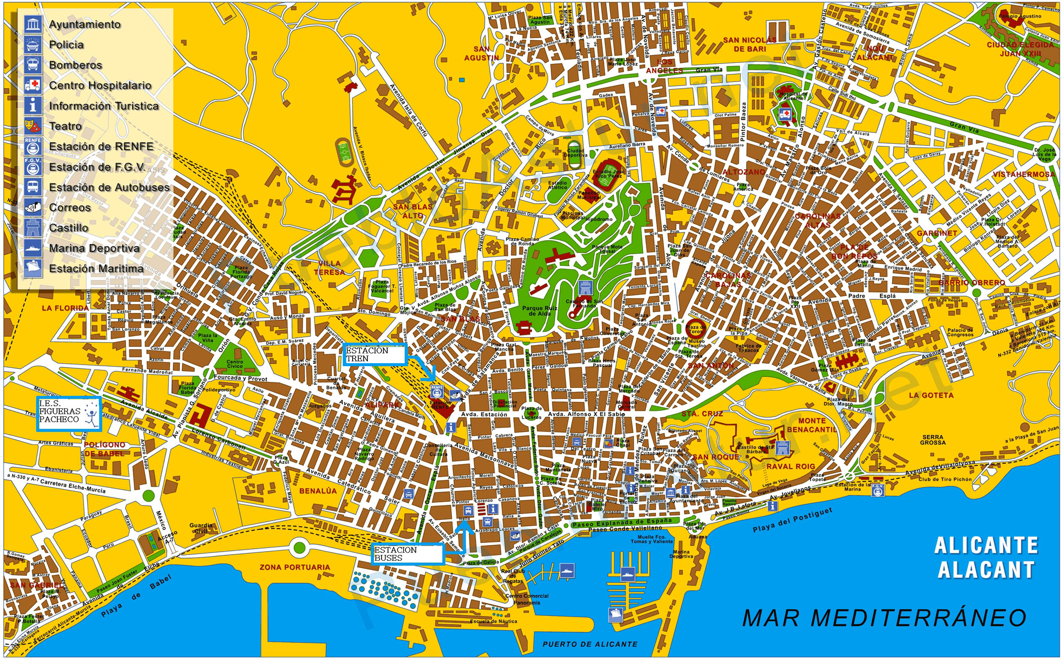 Mapa de Alicante - Tamaño completo | Gifex