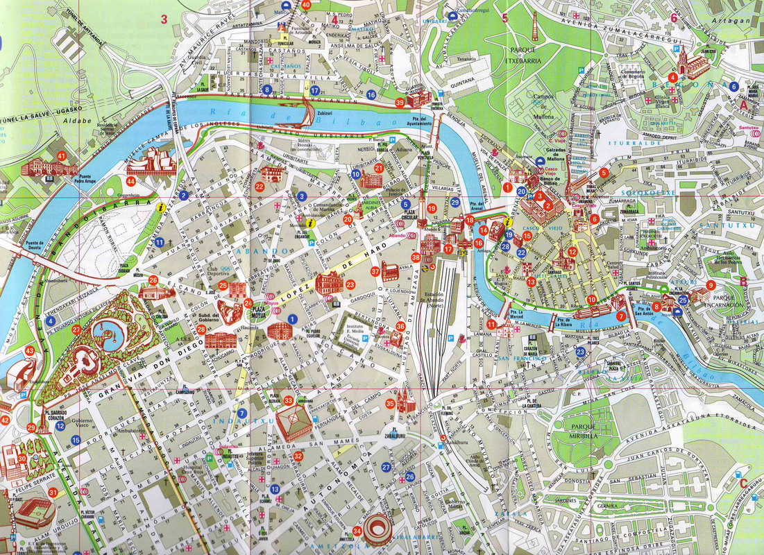Tourist map of Bilbao - Full size | Gifex