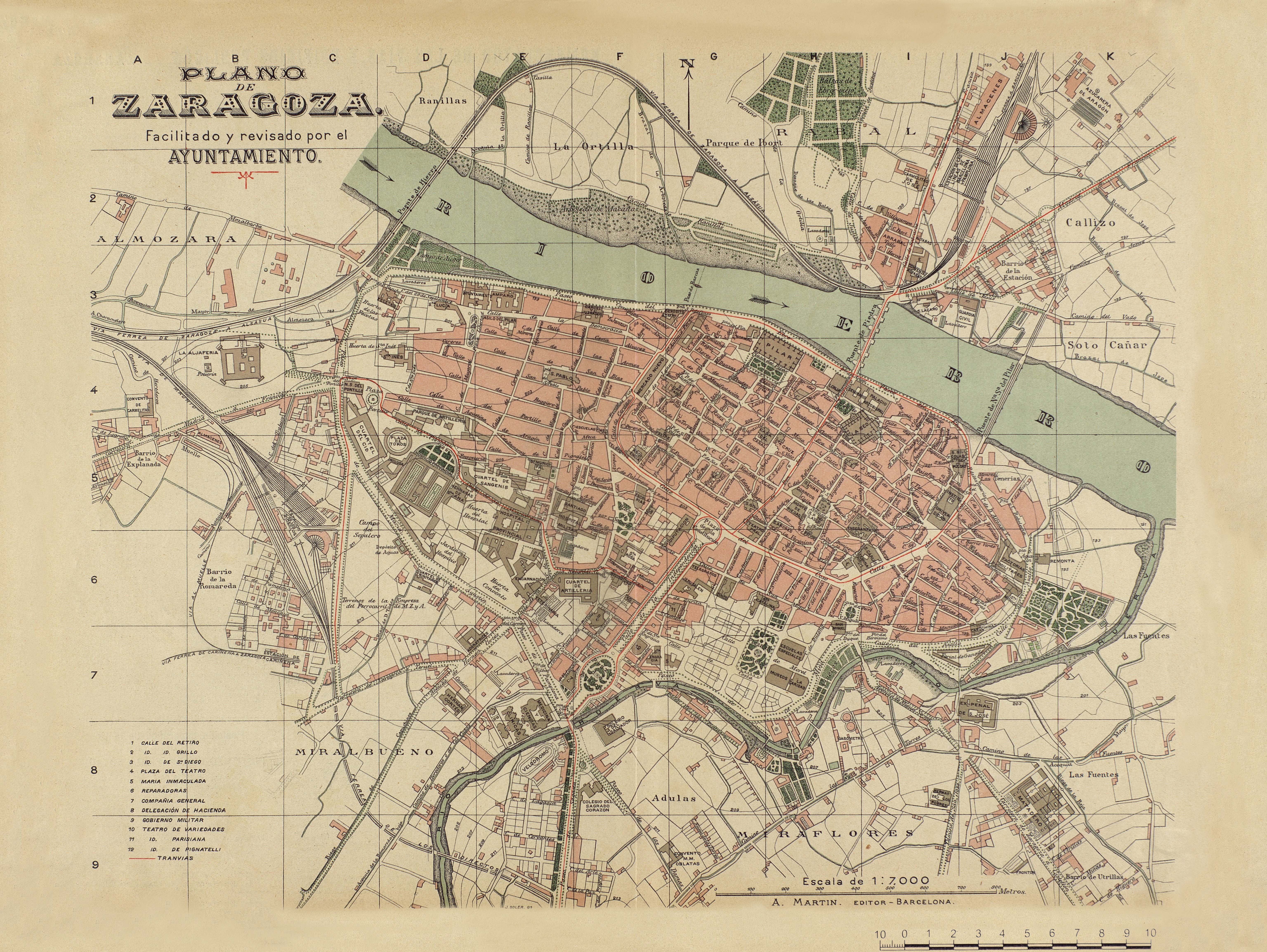 Plano de Zaragoza Tamaño completo Gifex