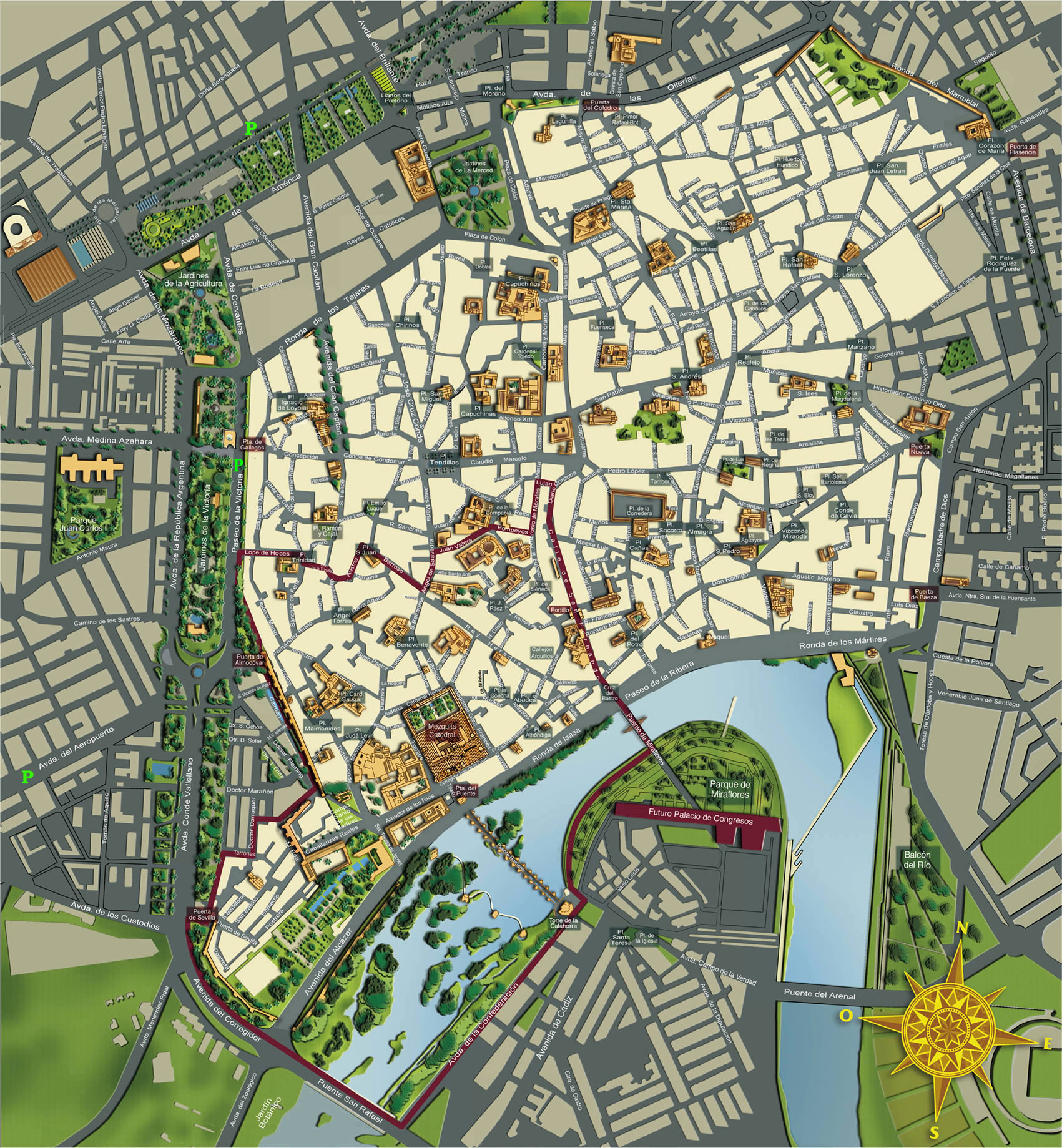 Mapa turístico de Córdoba Tamaño completo