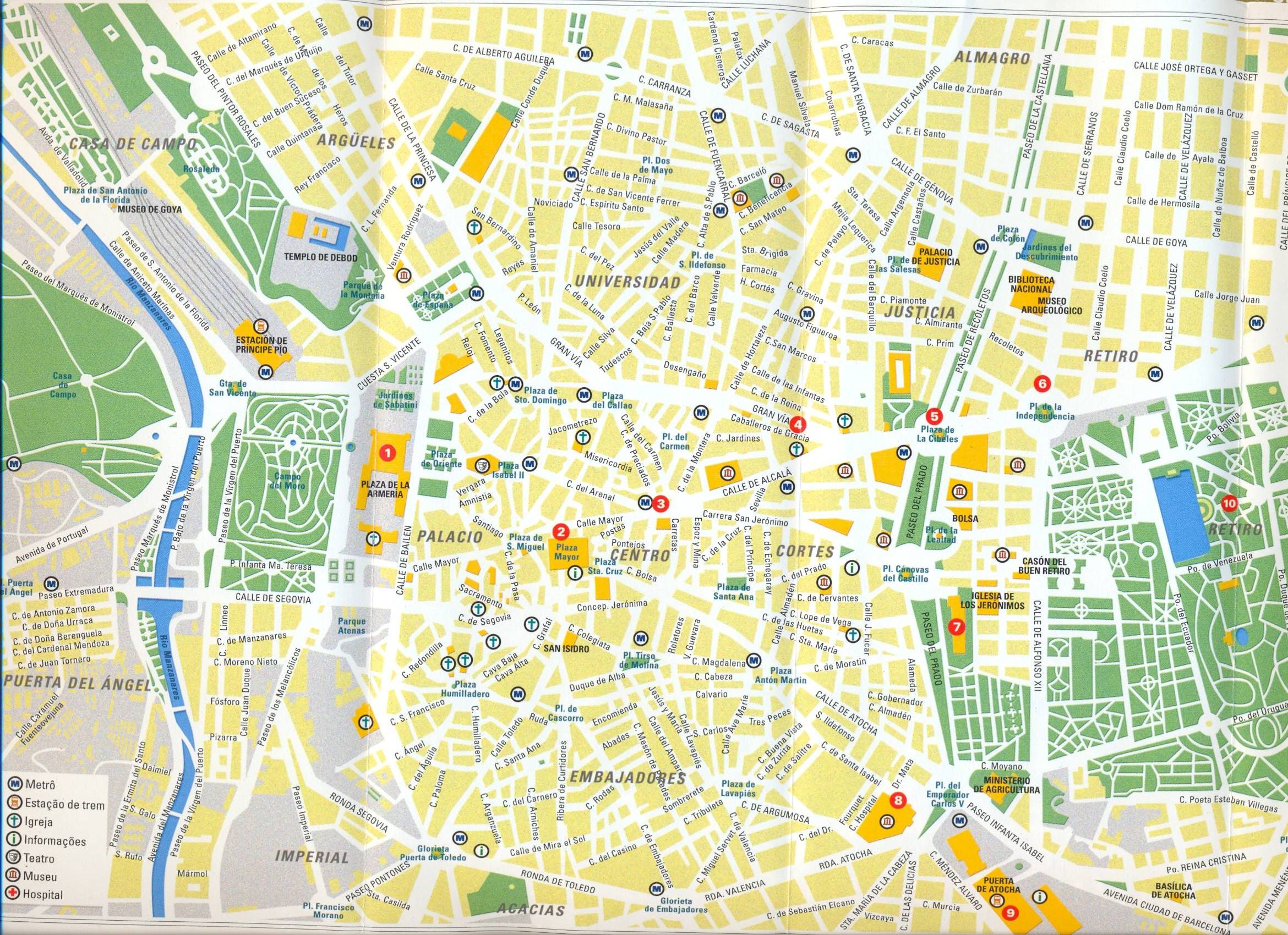 central madrid tourist map