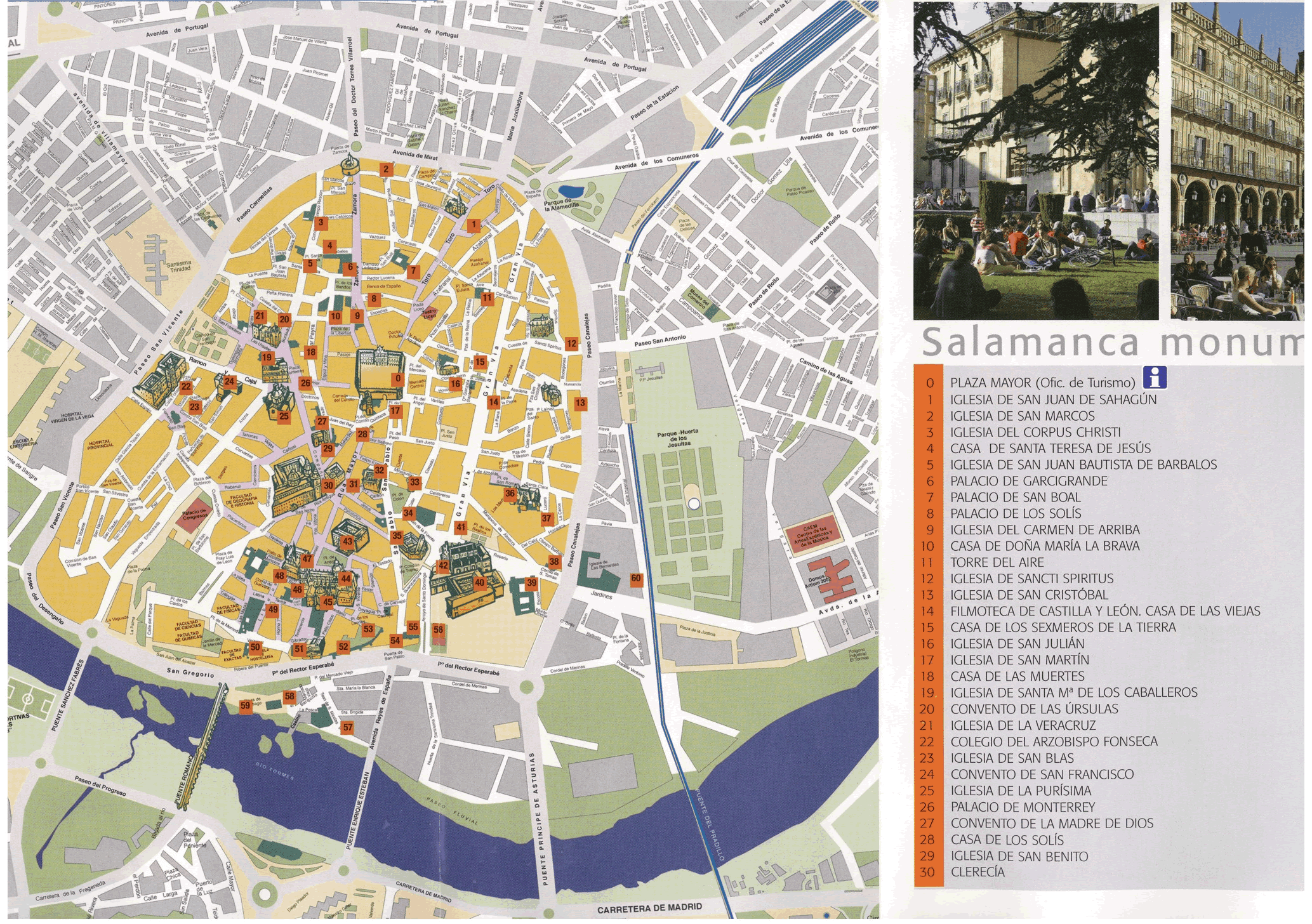 Salamanca tourist map Full size
