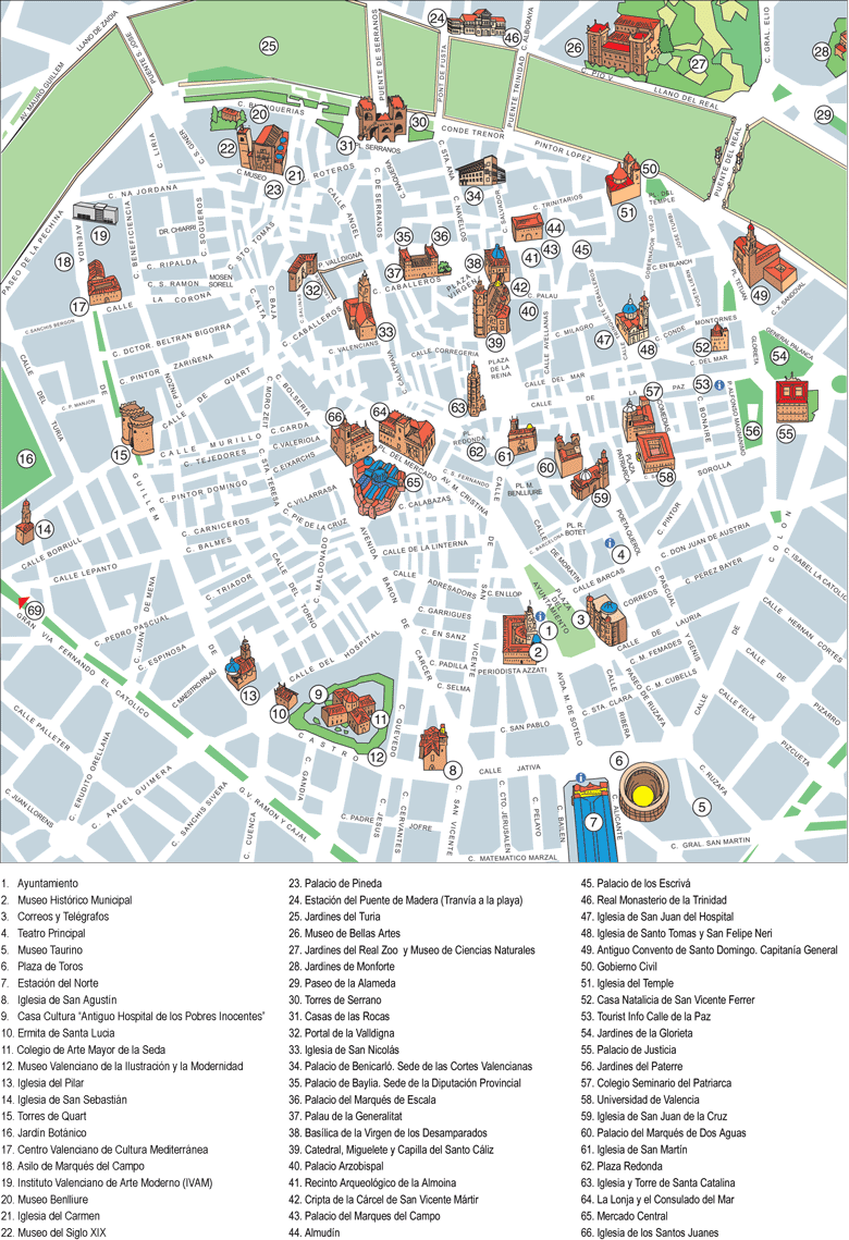 Valencia Tourist Attractions Map