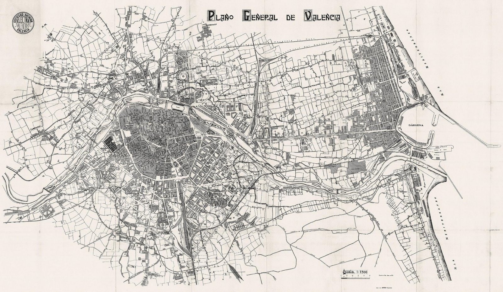 Plano general de Valencia 1925 - Tamaño completo | Gifex