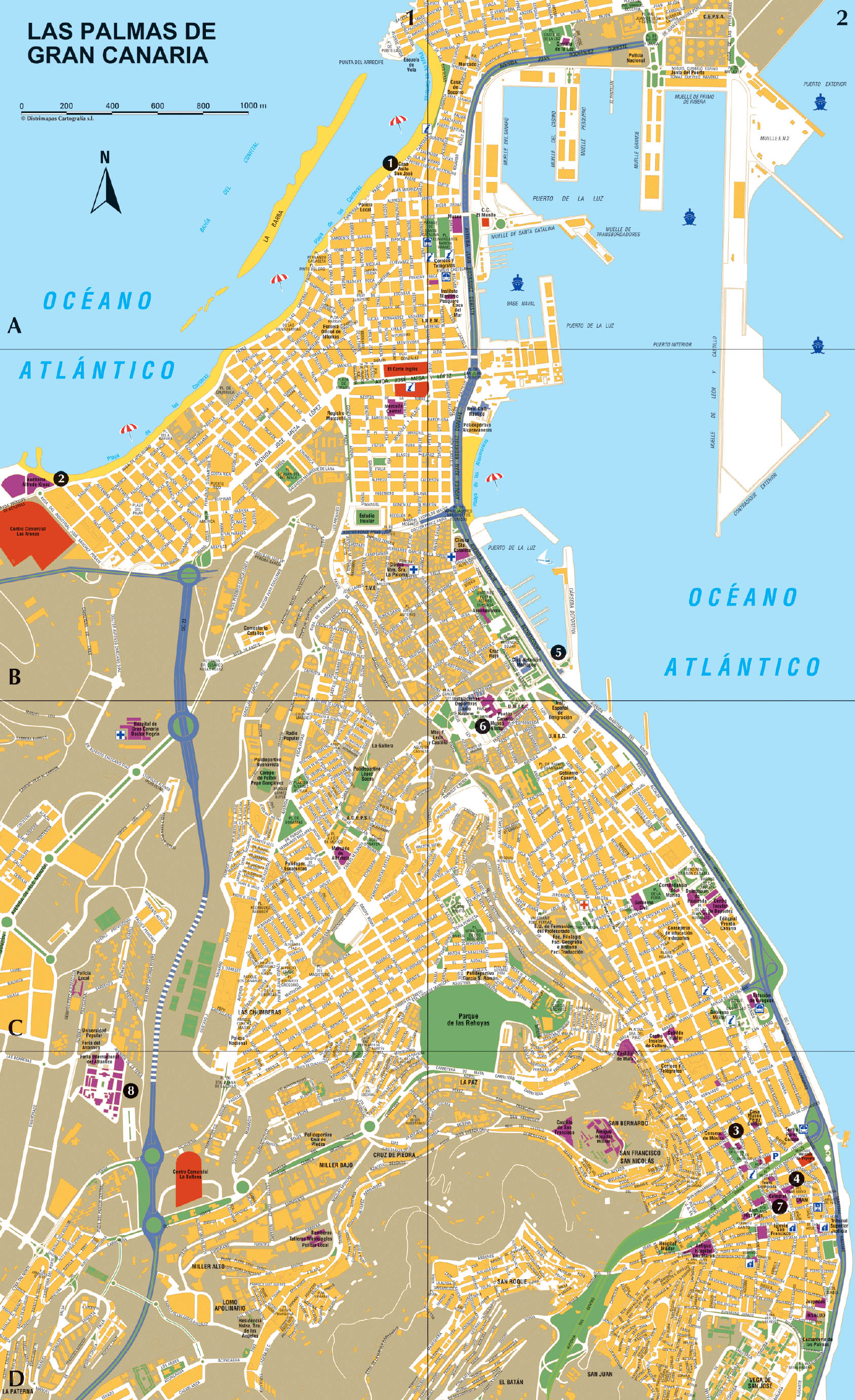 Mapa de Las Palmas - Tamaño completo