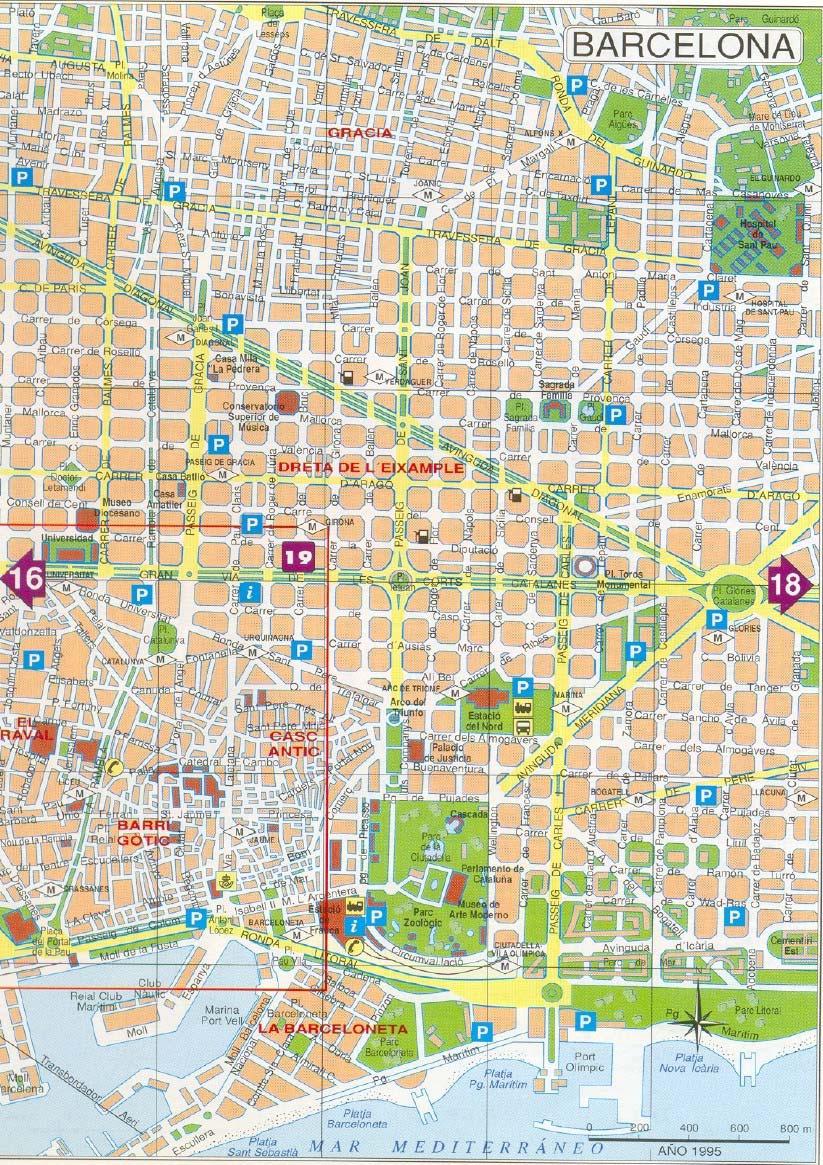 карта барселоны.