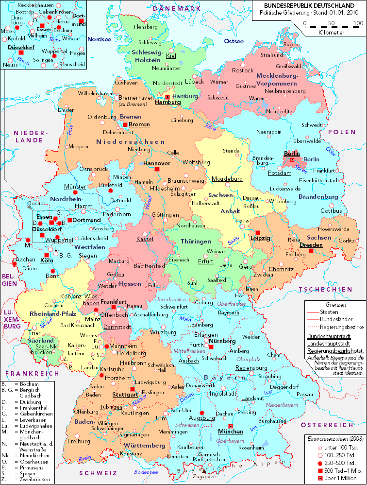 political map of germany 2010