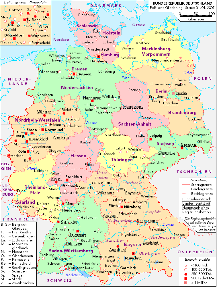 political map of germany 2007
