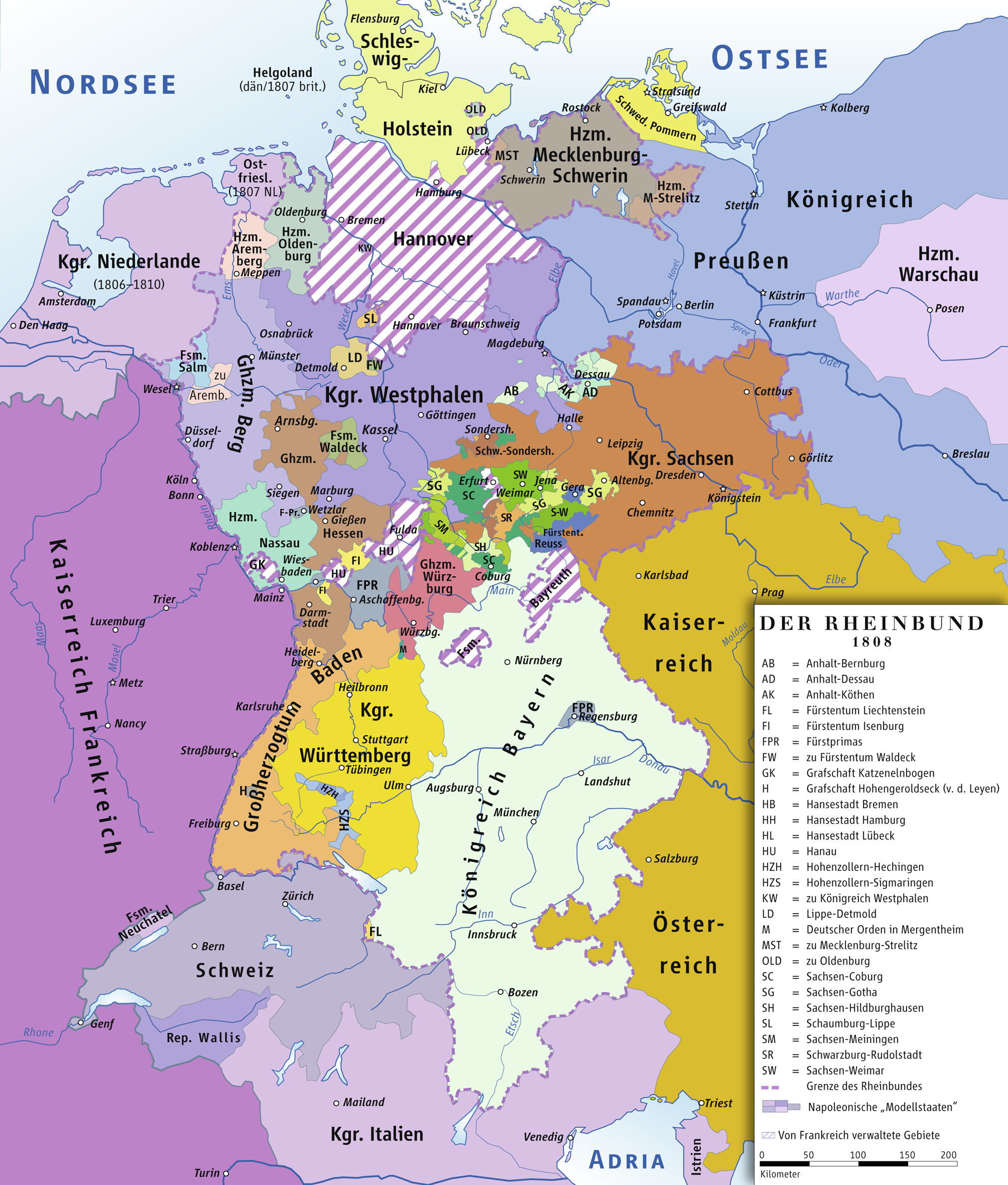 Confederation of the Rhine 1808 Full size