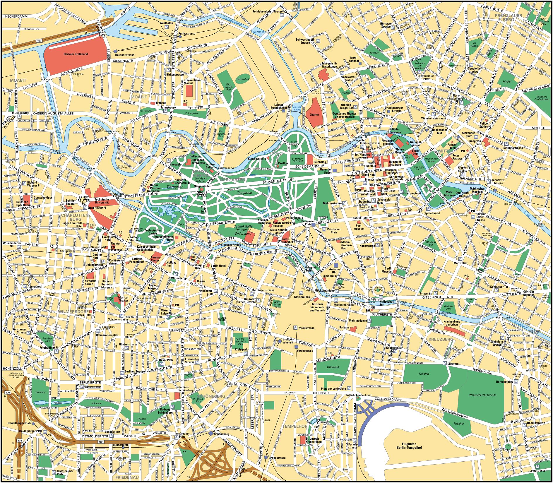 Mapa de Berlín - Tamaño completo