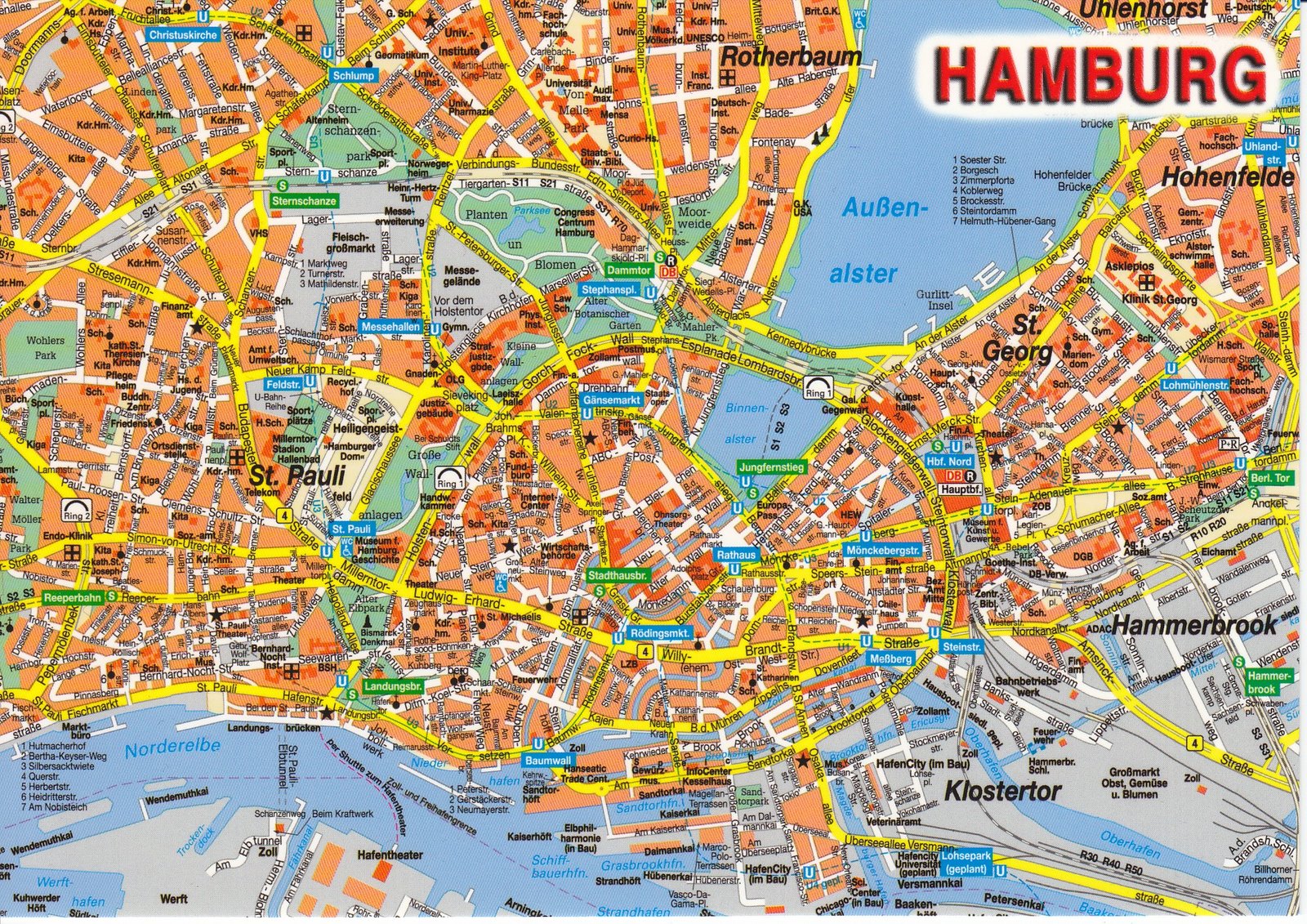 hamburg mapa Hamburg map   Full size hamburg mapa