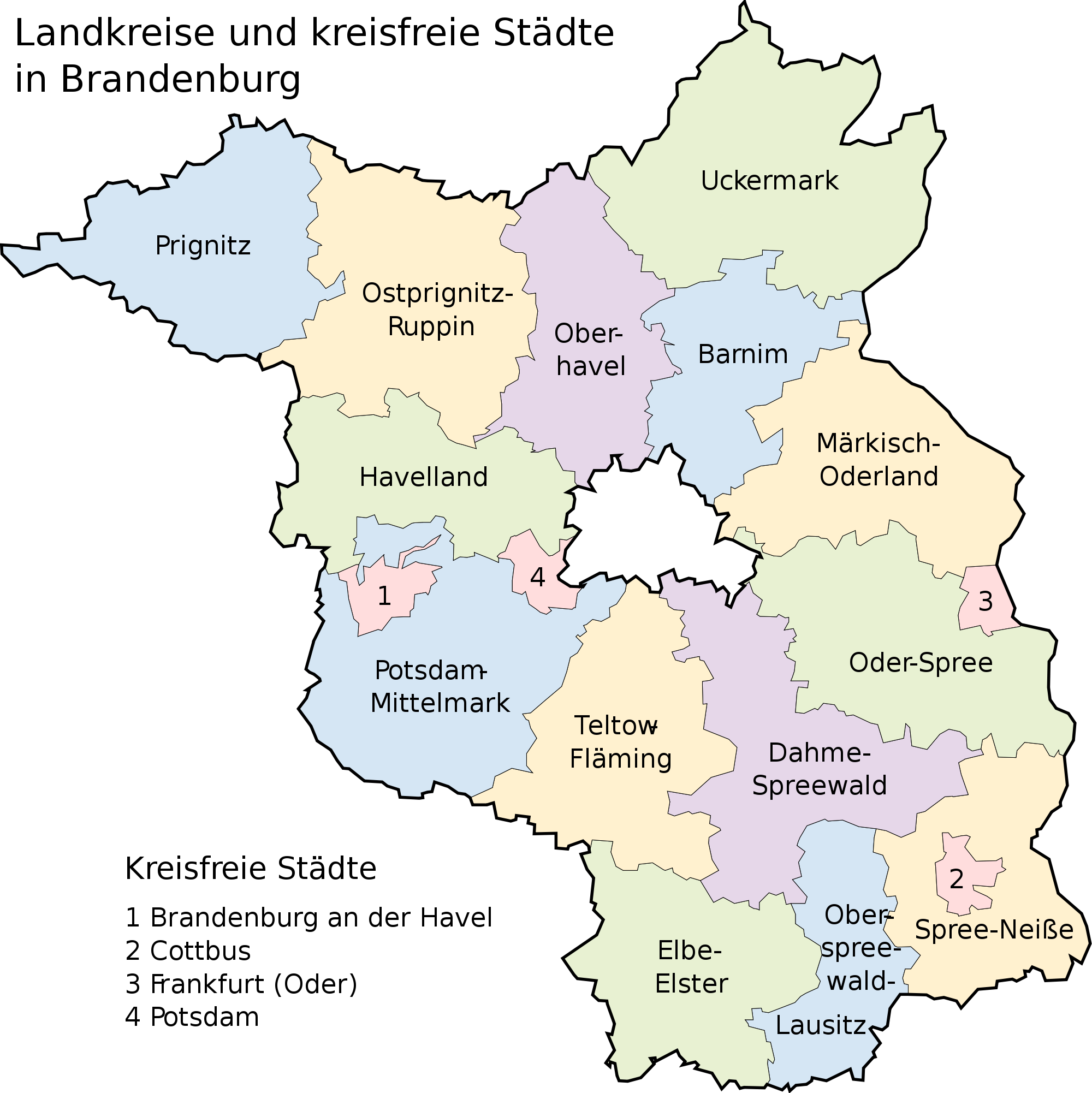 Mapa de Brandeburgo 2008 Tamaño completo