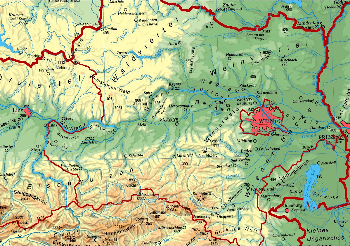 Map Of Lower Austria - Maps of the World Map Of Lower Austria - Maps of the World
