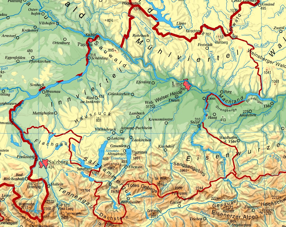 Map of Upper Austria Full size Gifex