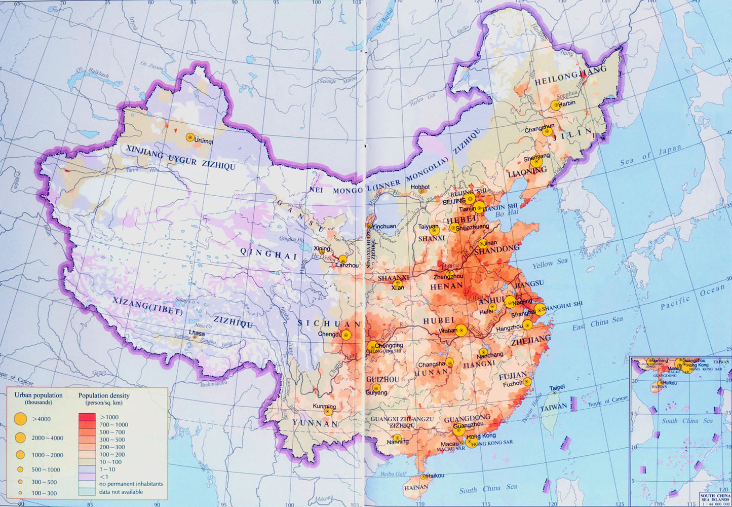 Densidad de población de China - Tamaño completo | Gifex