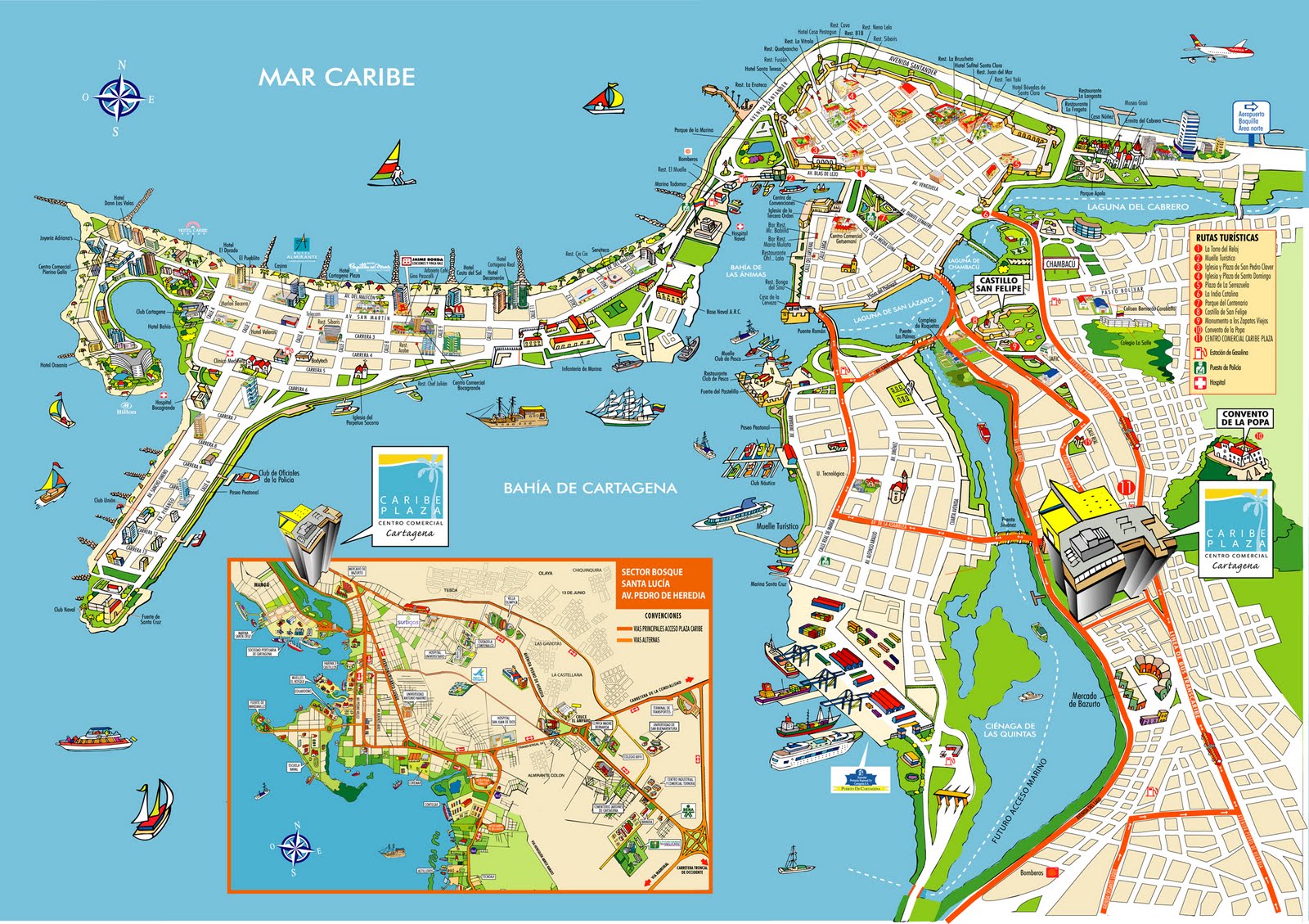 Illustrator map Cartagena Spain