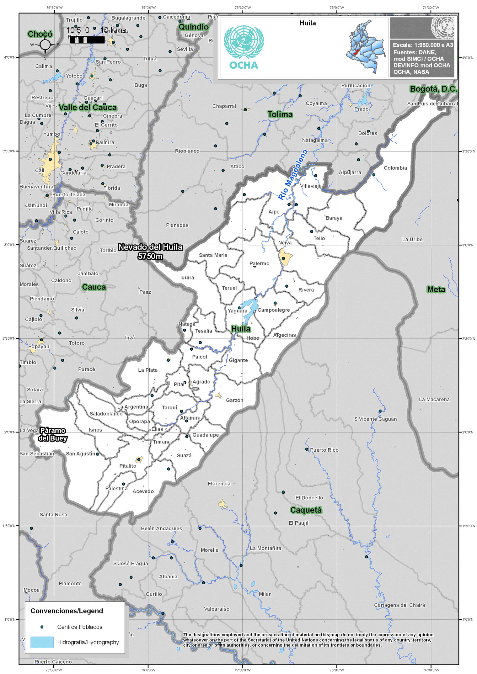 Mapa del Huila Gifex