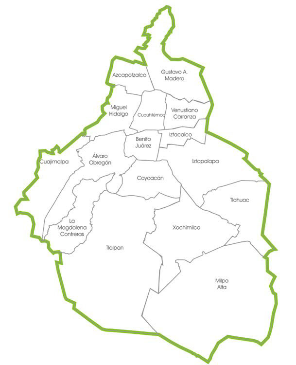 Mexico City's boroughs Full size Gifex