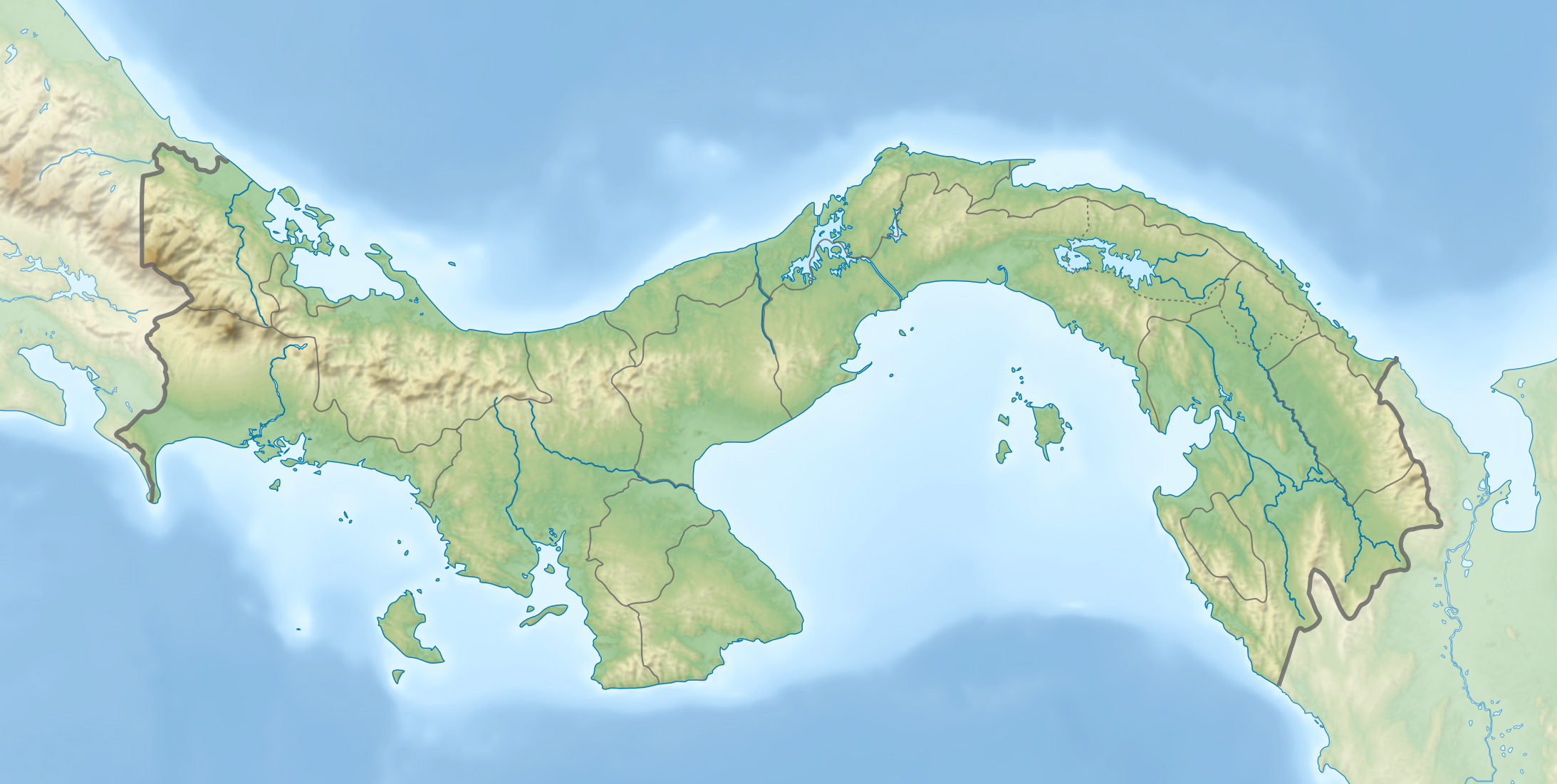 Physical Map Of Panama Physical Map Of Panama - Full Size | Gifex