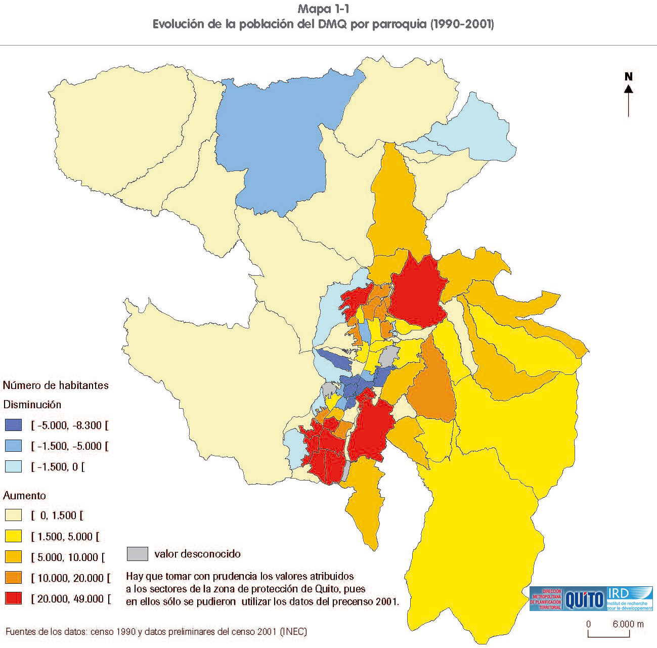 Evolución de la población del Distrito Metropolitano de Quito Tamaño