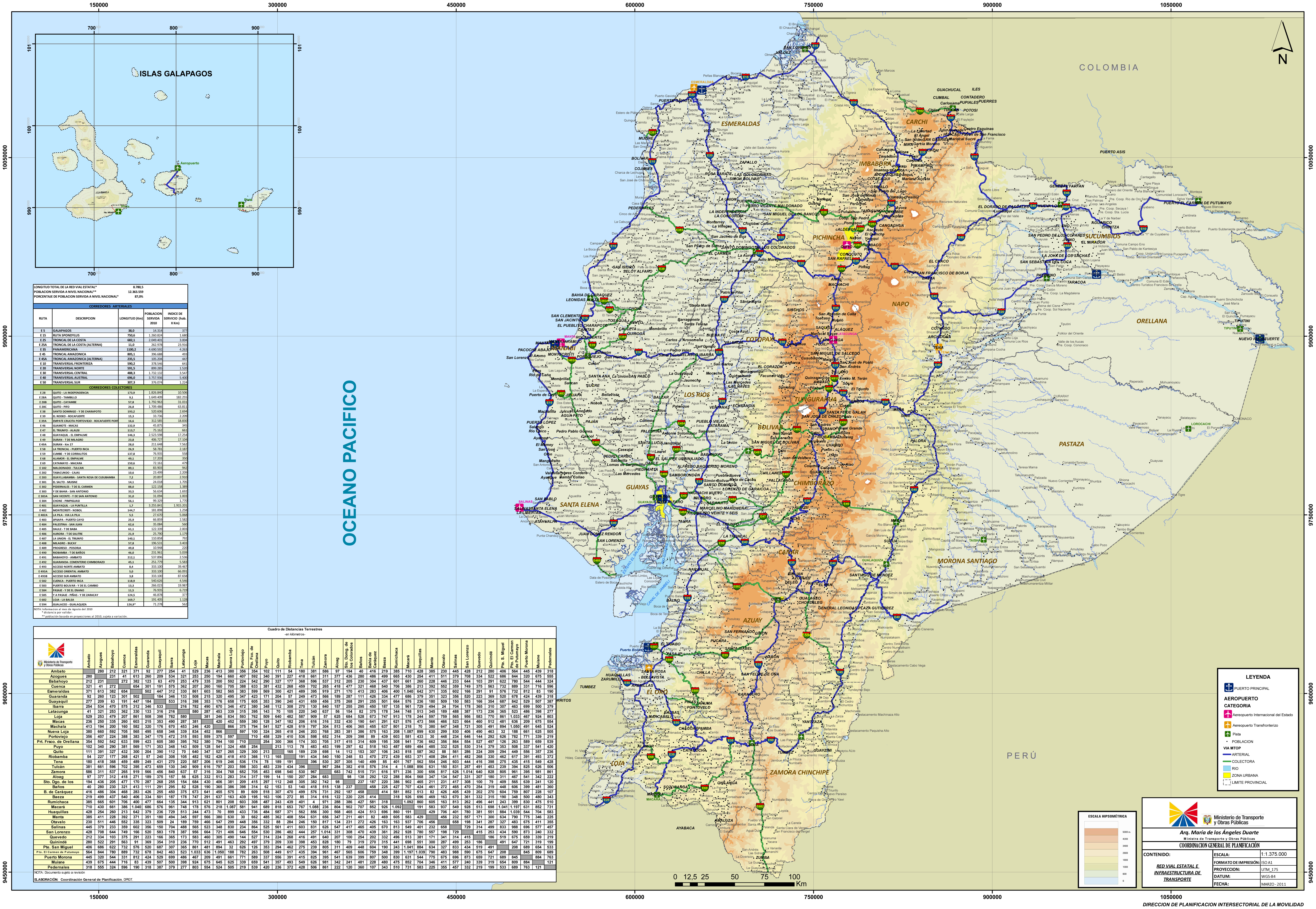 Mapa De Carreteras Del Ecuador 2011 Tamaño Completo Gifex