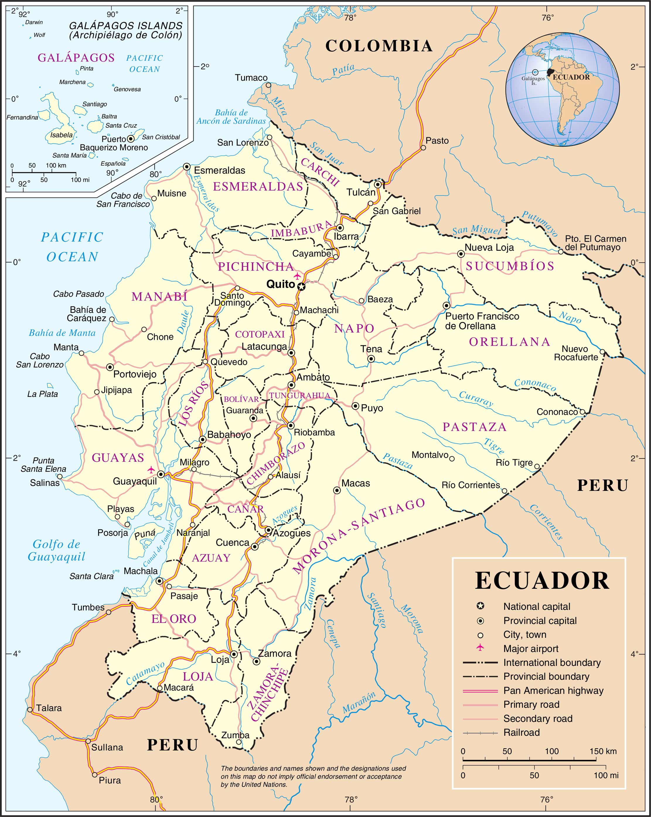 Mapa Politico Del Ecuador Tamano Completo Gifex