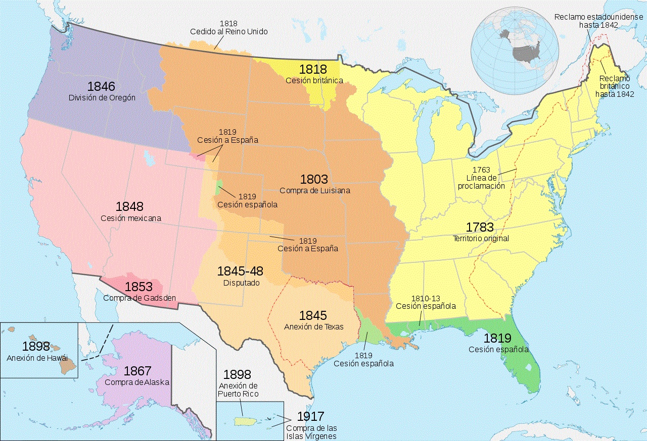 The territorial expansion of the United States - Full size | Gifex