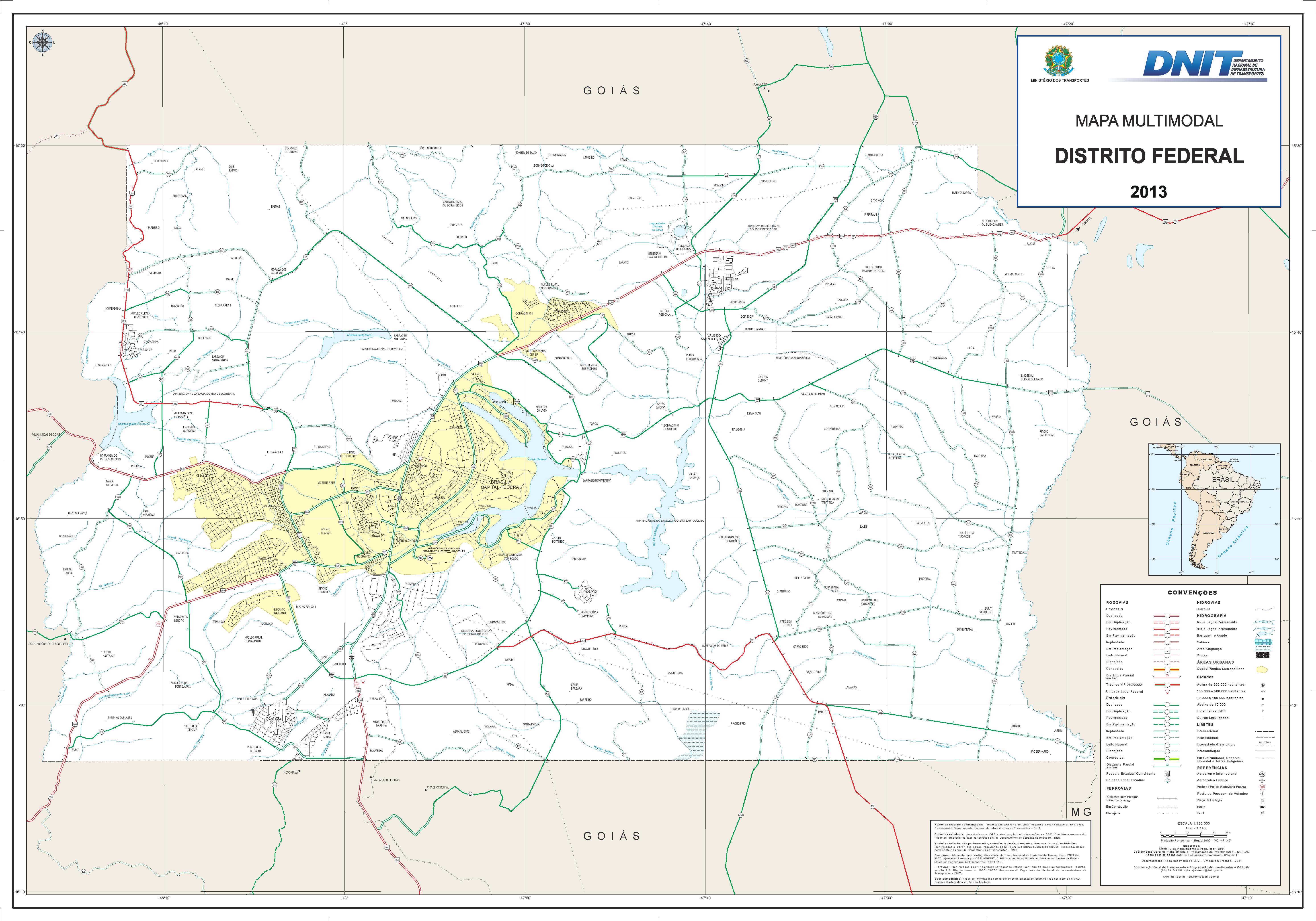 Mapa de carreteras del Distrito Federal - Tamaño completo | Gifex