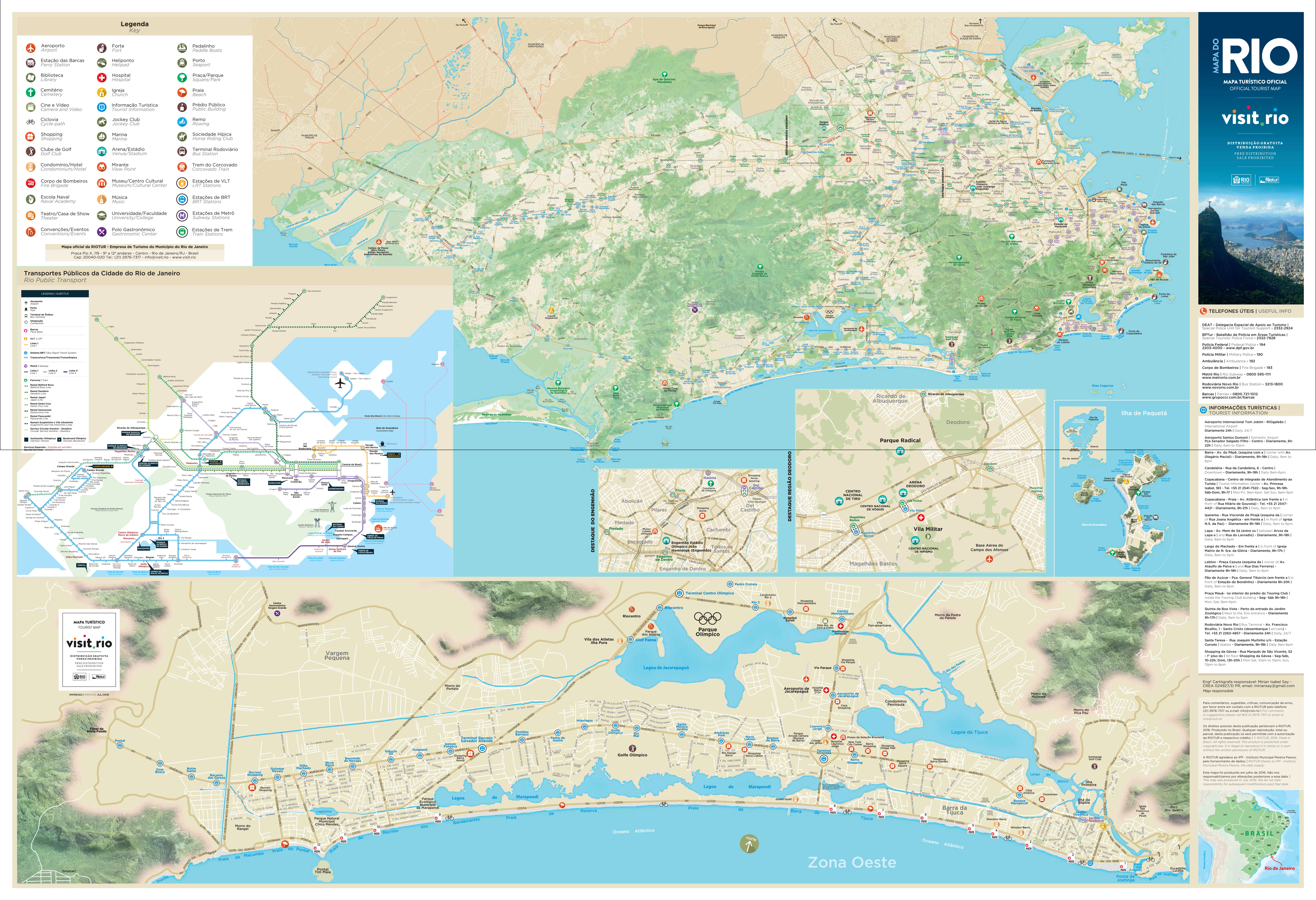 Mapa Turistico De Rio De Janeiro Tamano Completo Gifex