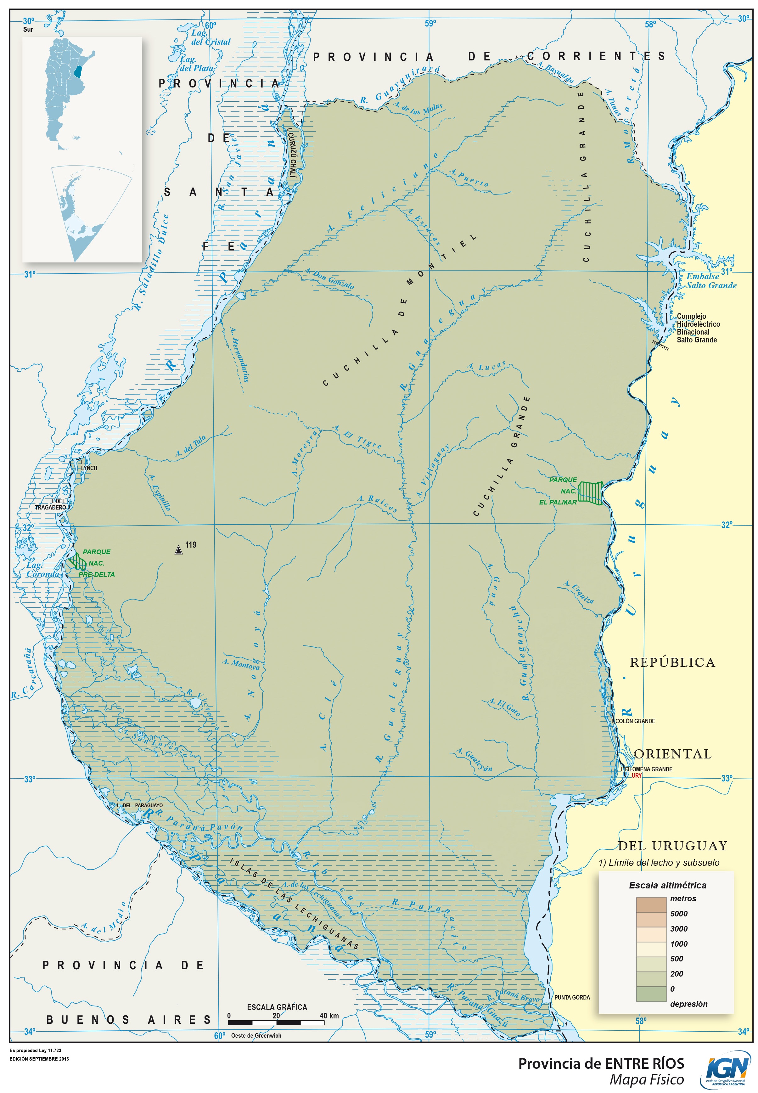 Rivers In Argentina Map Physical Map Of The Province Of Entre Rios Argentina 