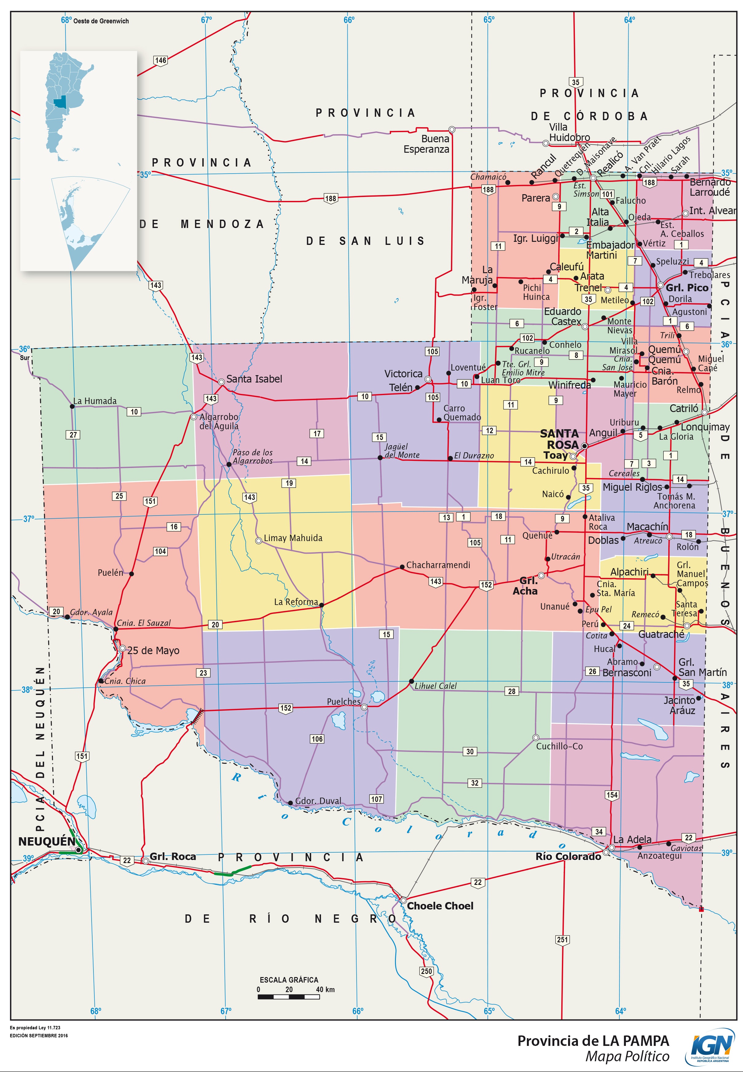 La Pampa map | Gifex