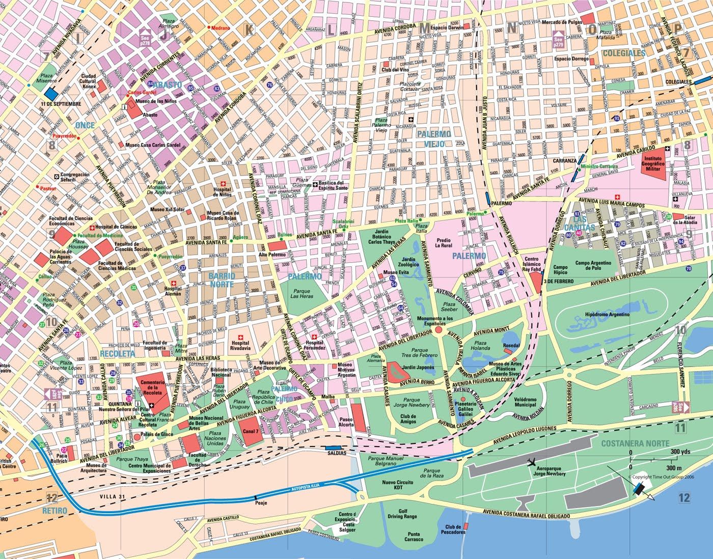 Tourist map of Buenos Aires, Argentina | Gifex