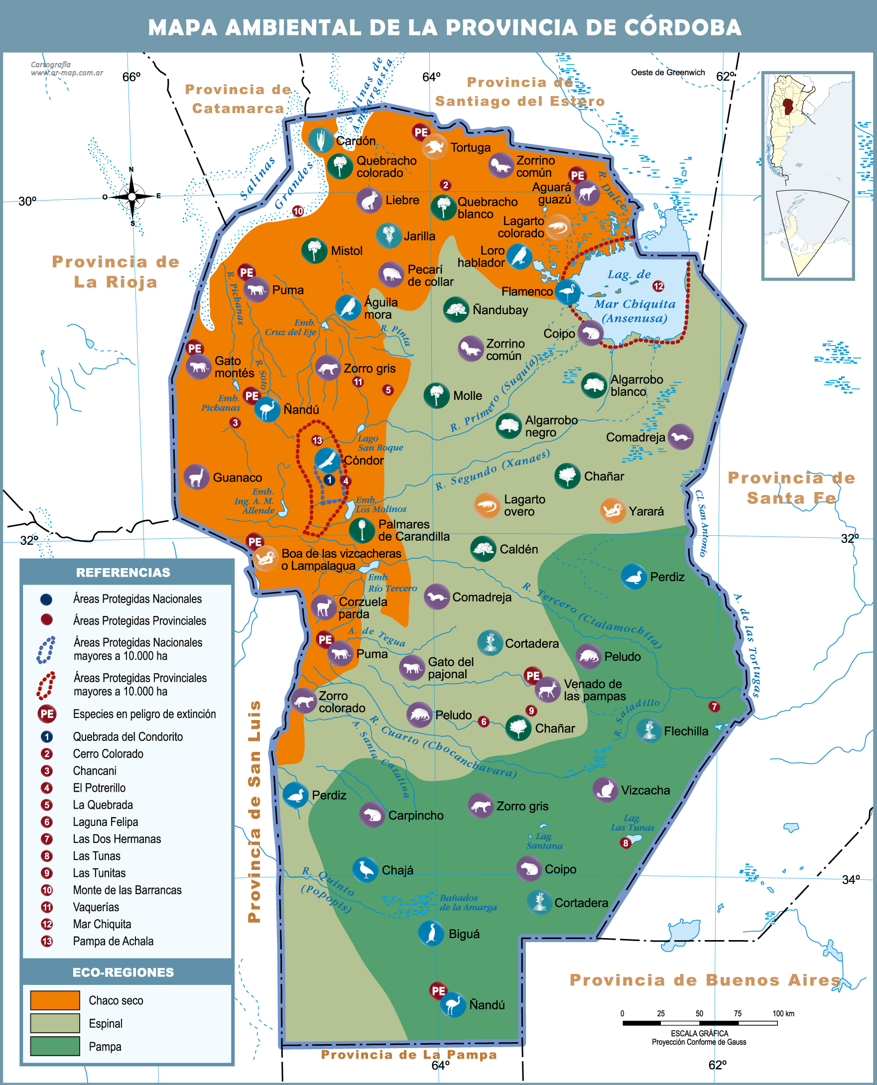Environmental map of the Province of Córdoba, Argentina | Gifex