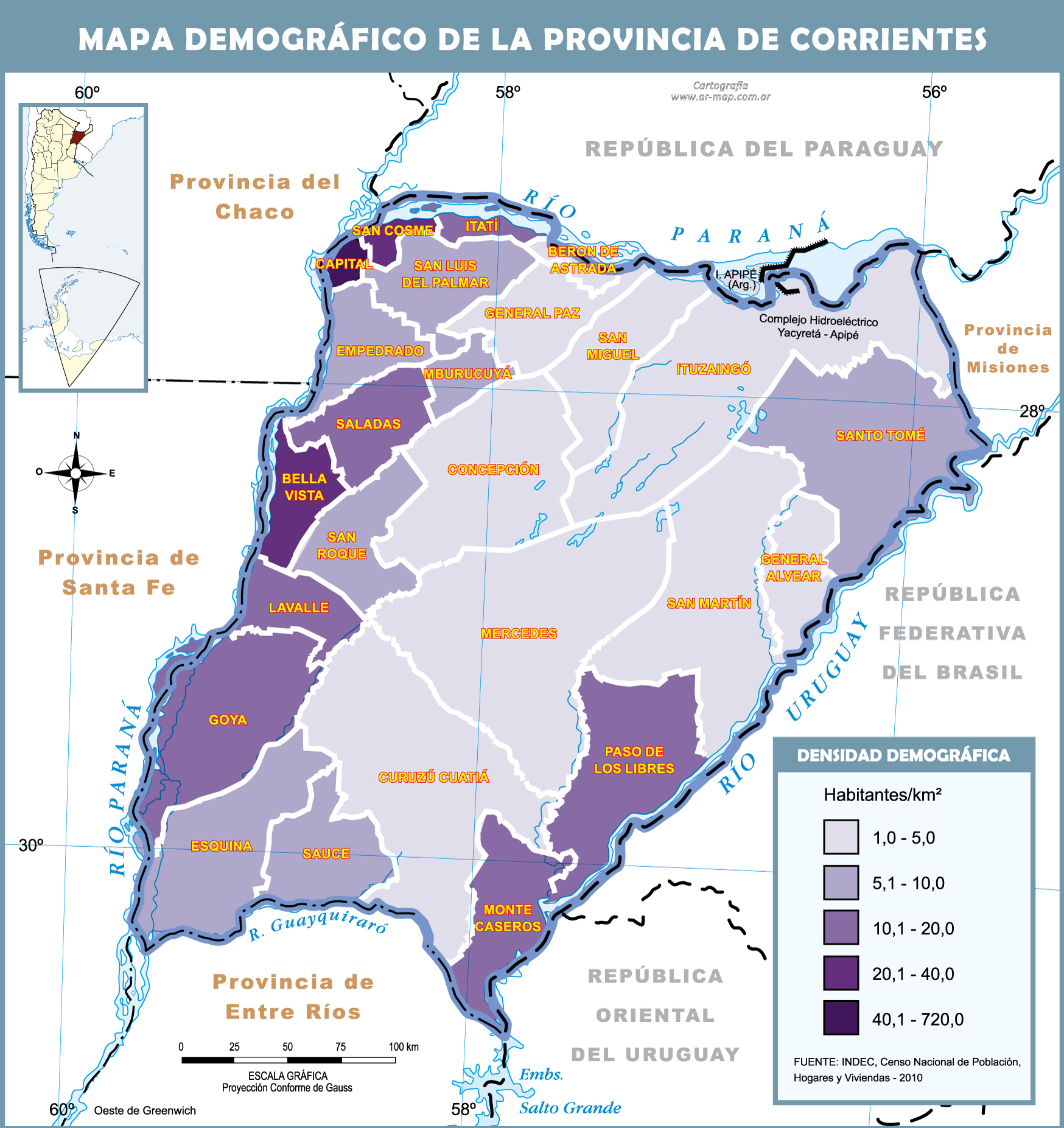 Mapa Demográfico De La Provincia De Corrientes Ex