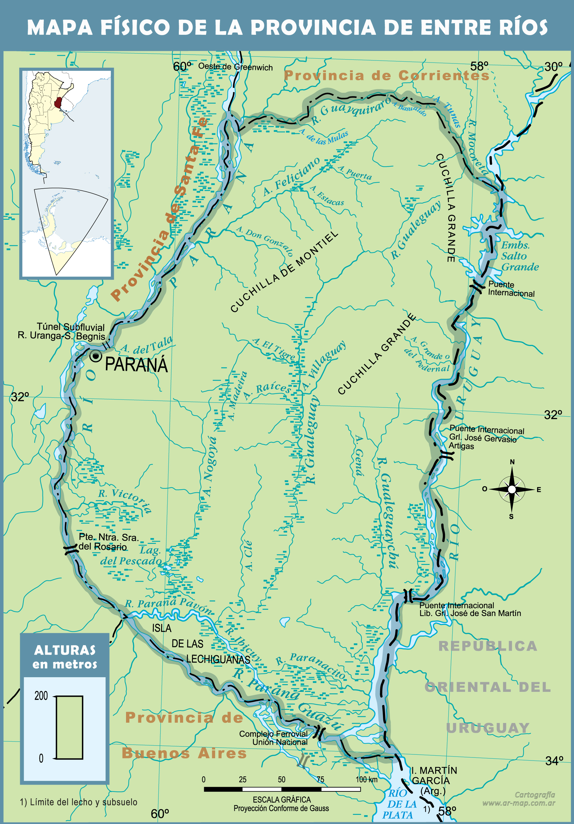 Mapa De Entre Rios Argentina