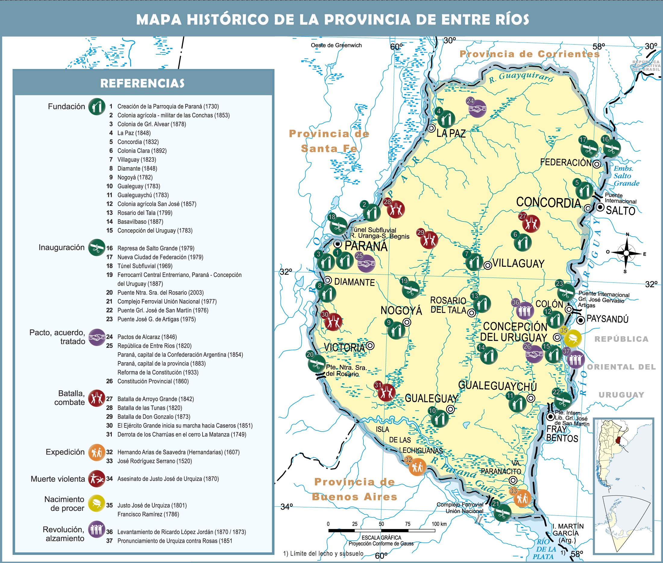 Mapa Histórico De La Provincia De Entre Ríos Ex