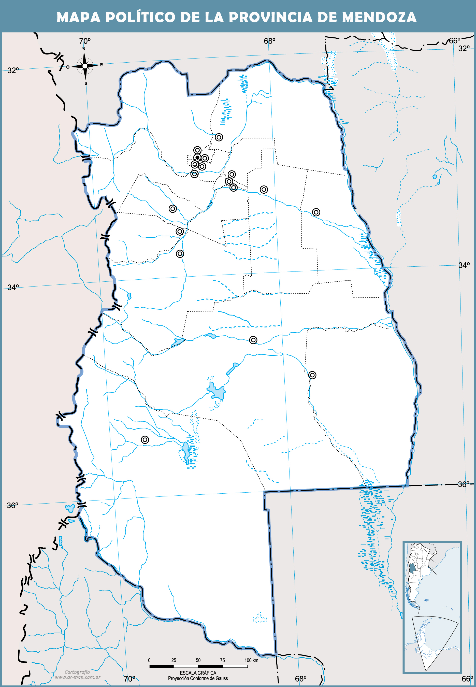 Mapa Politico Mudo De La Provincia De Mendoza Gifex